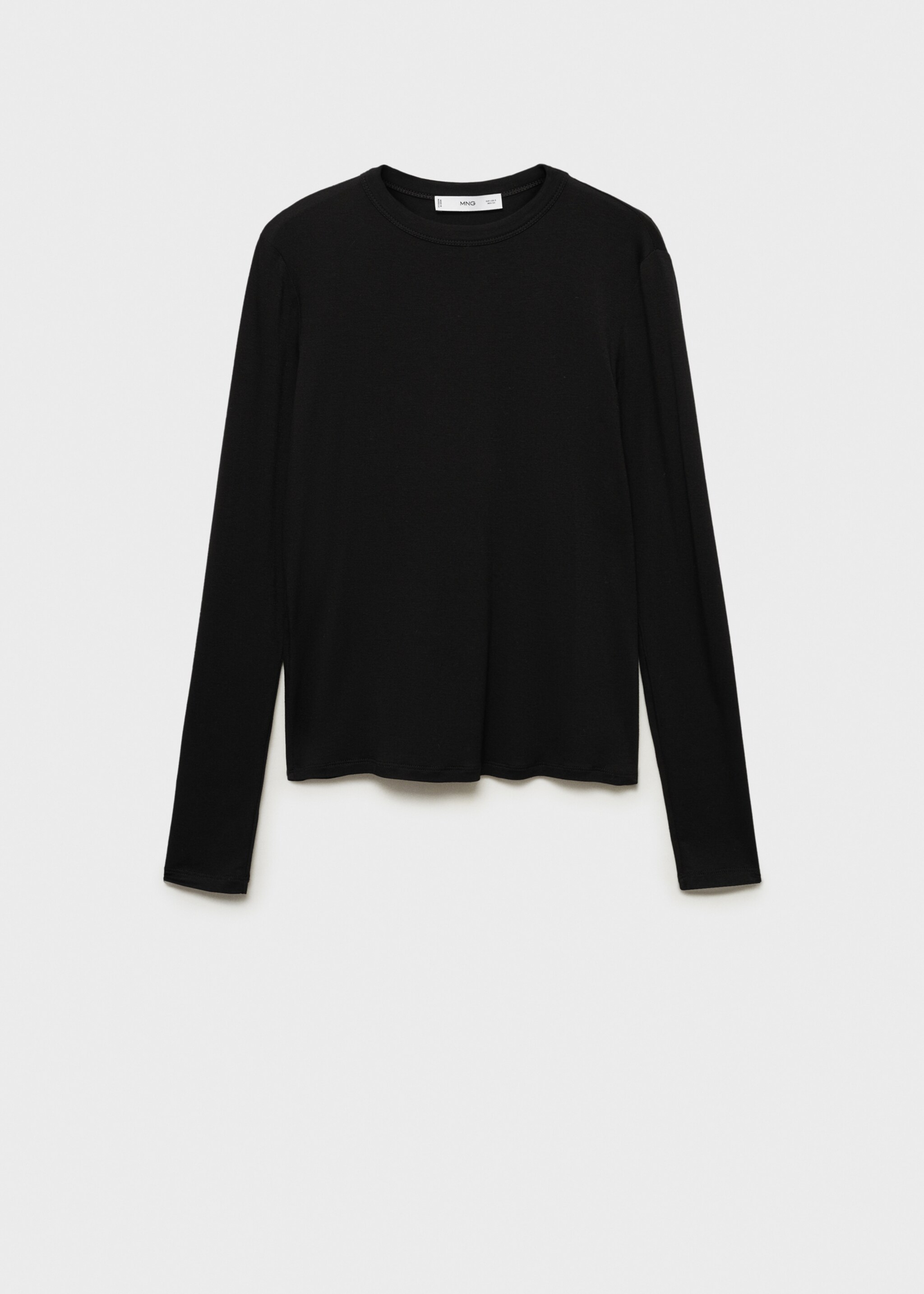 T-shirt ajusté manches longues - Article sans modèle, Noir. Ref: 87010438-00.