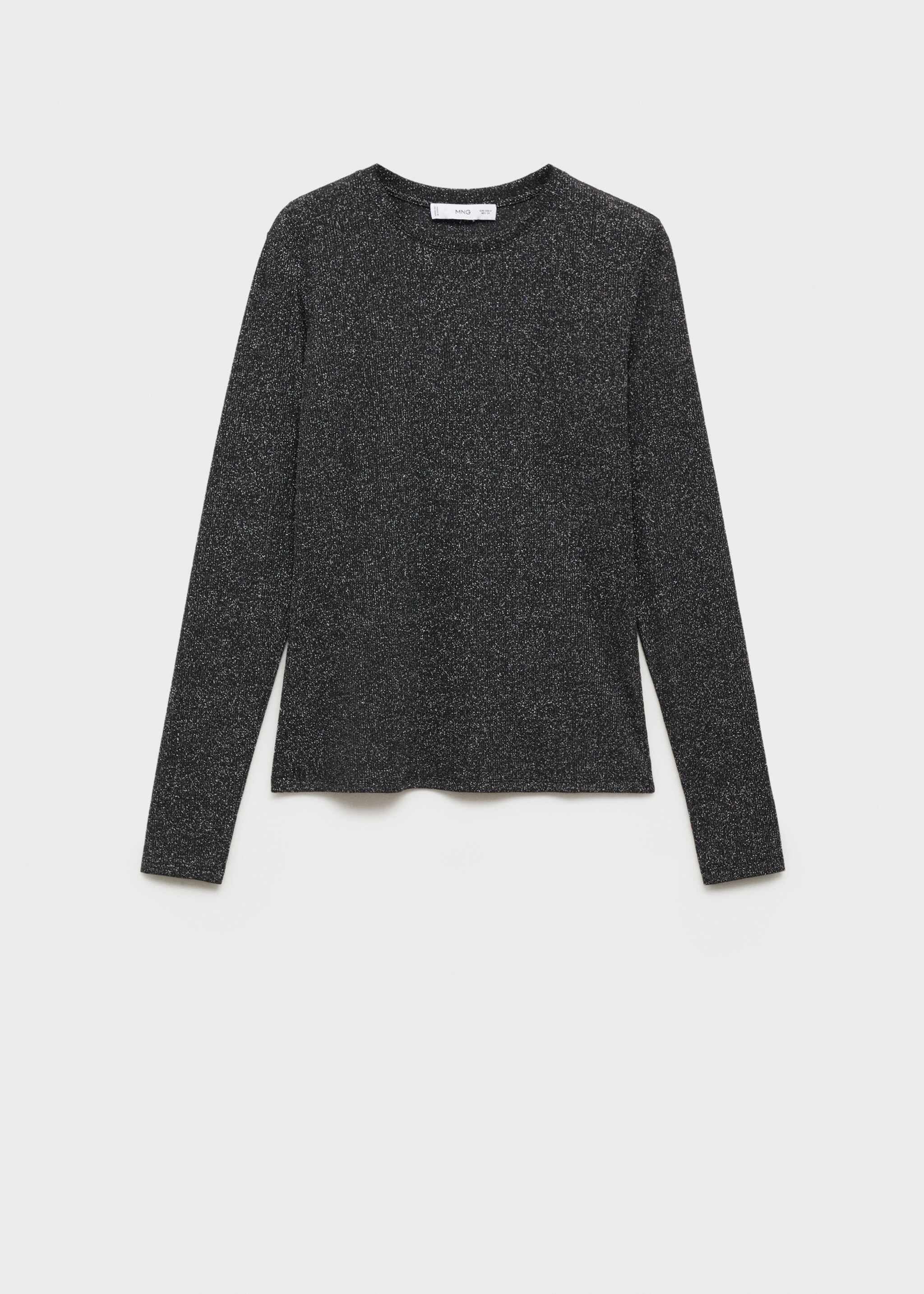 Lurex knitted t-shirt - Article without model, Black. Ref: 87010439-00.