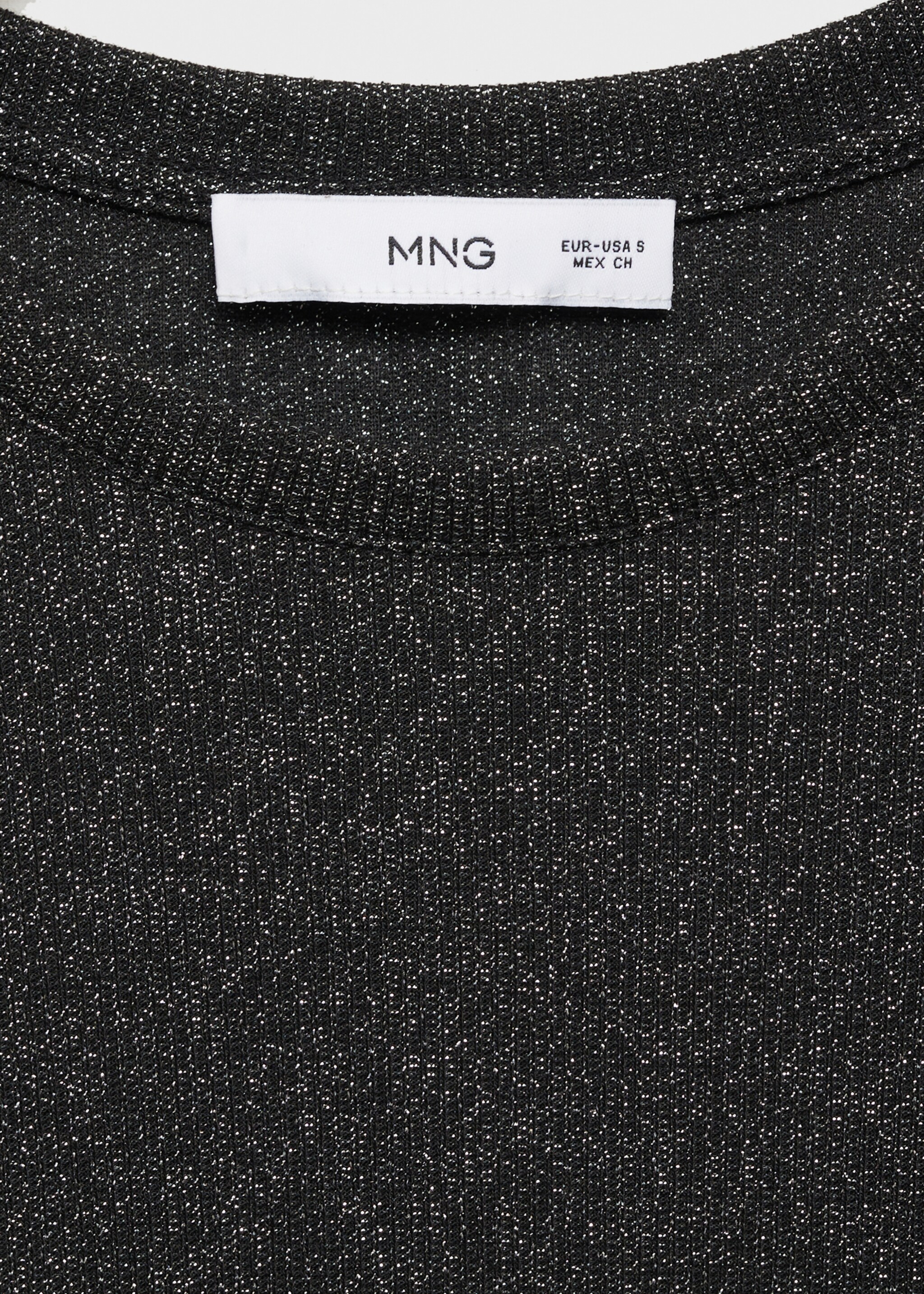 Lurex knitted t-shirt - Details of the article 8, Black. Ref: 87010439-00.