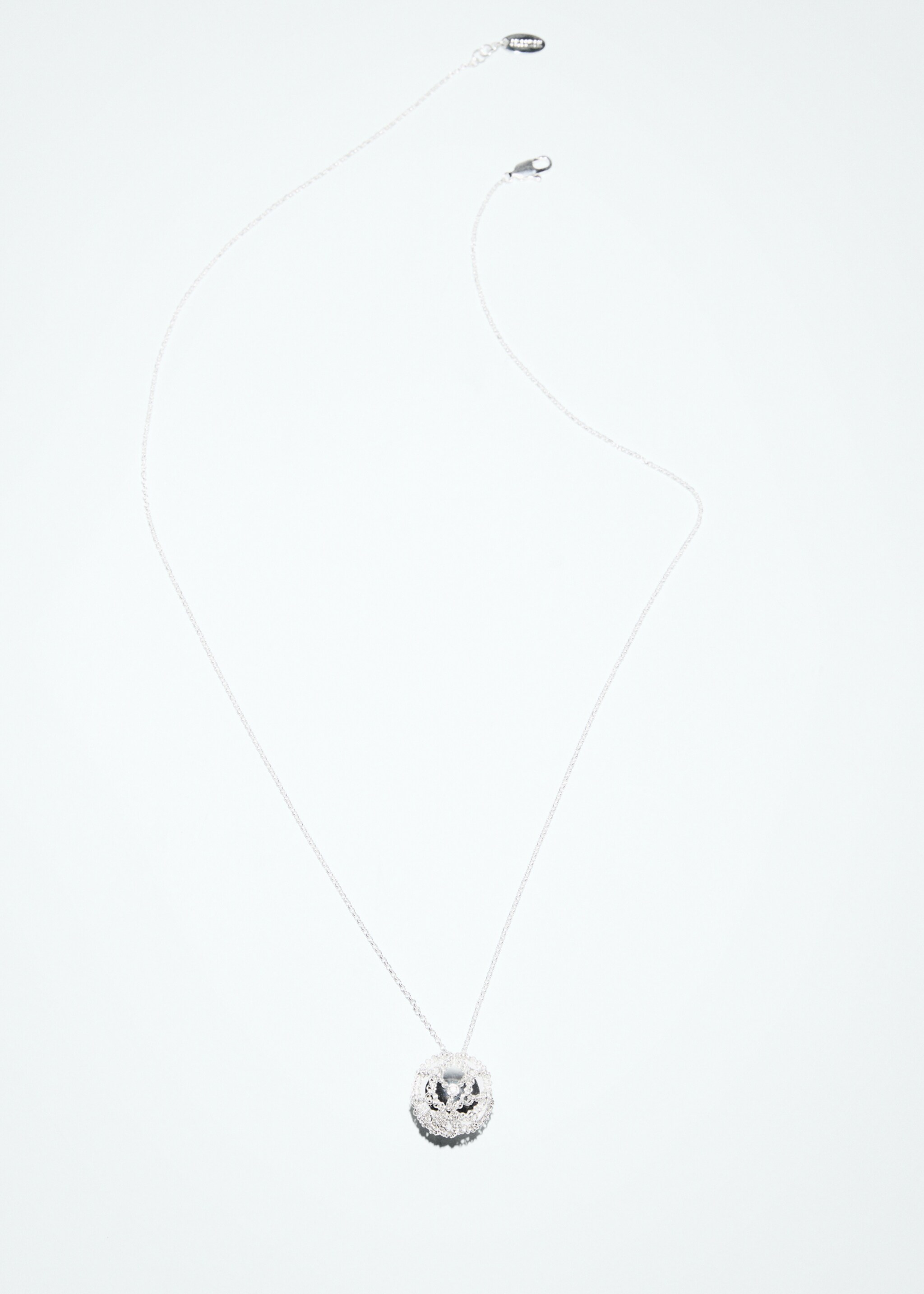 Drop necklace with sphere - Details of the article 5, Silver. Ref: 87010459-00.