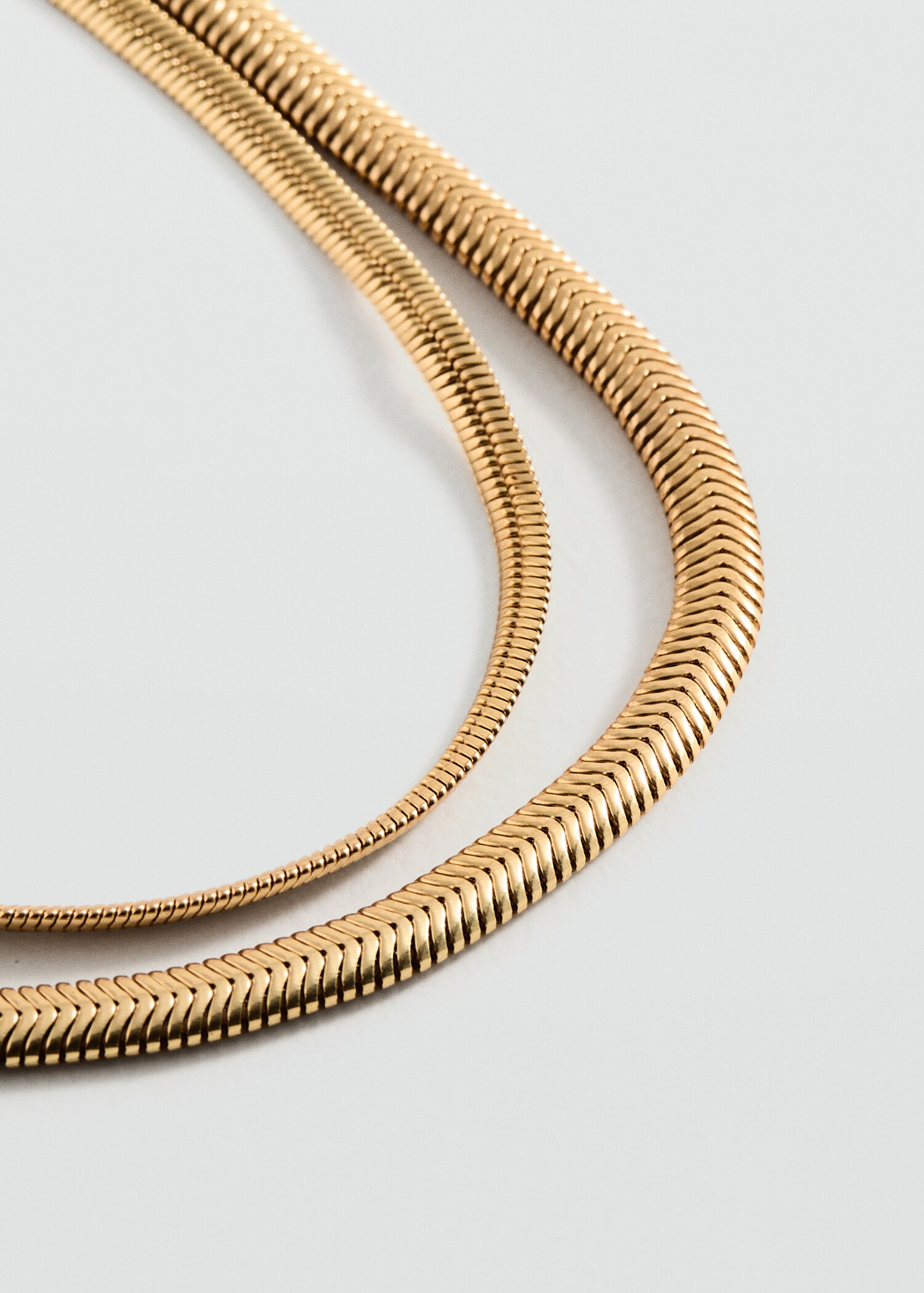 Textured double necklace - Medium plane