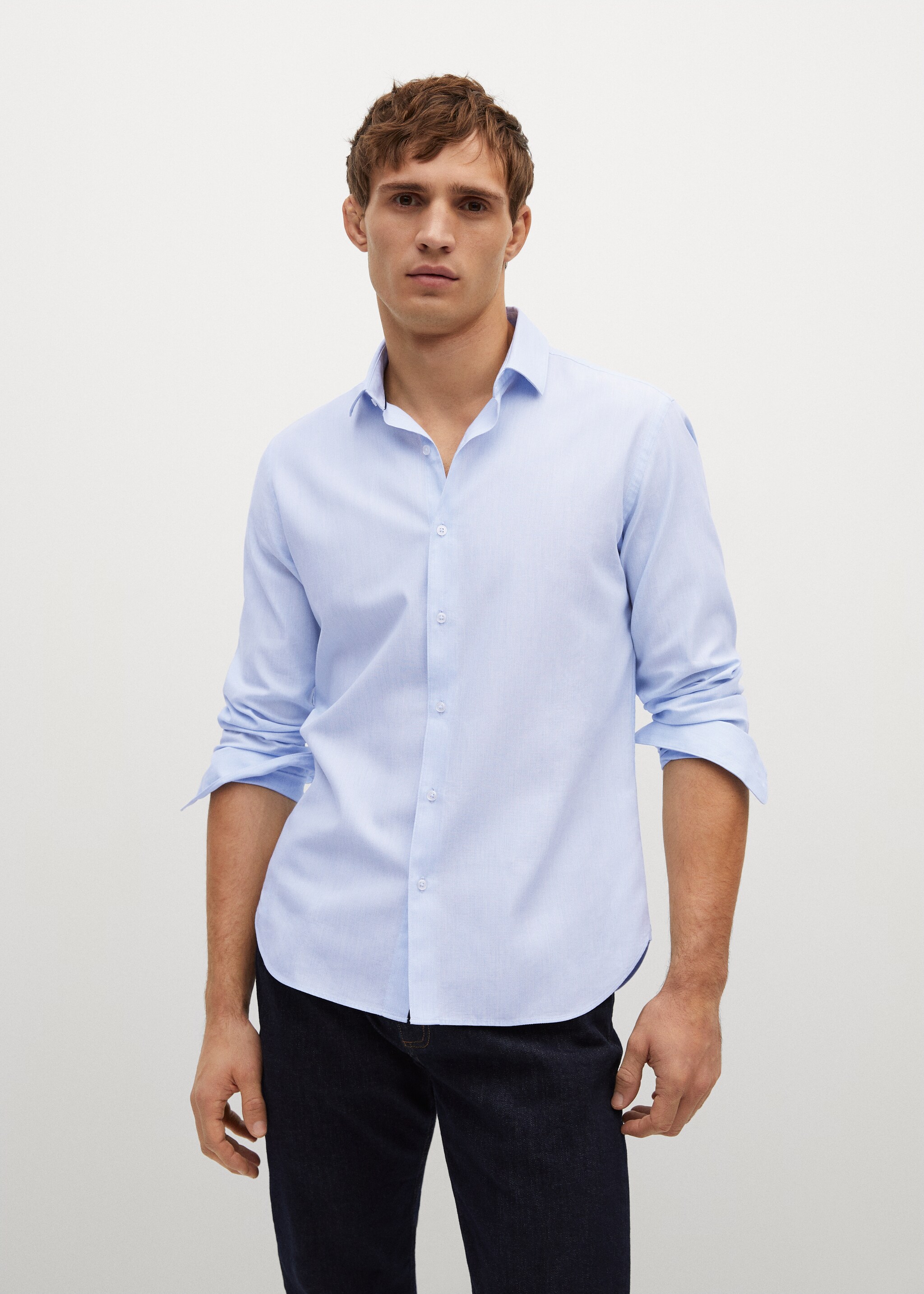 Bavlněná košile slim fit - Náhled ve středové rovině
