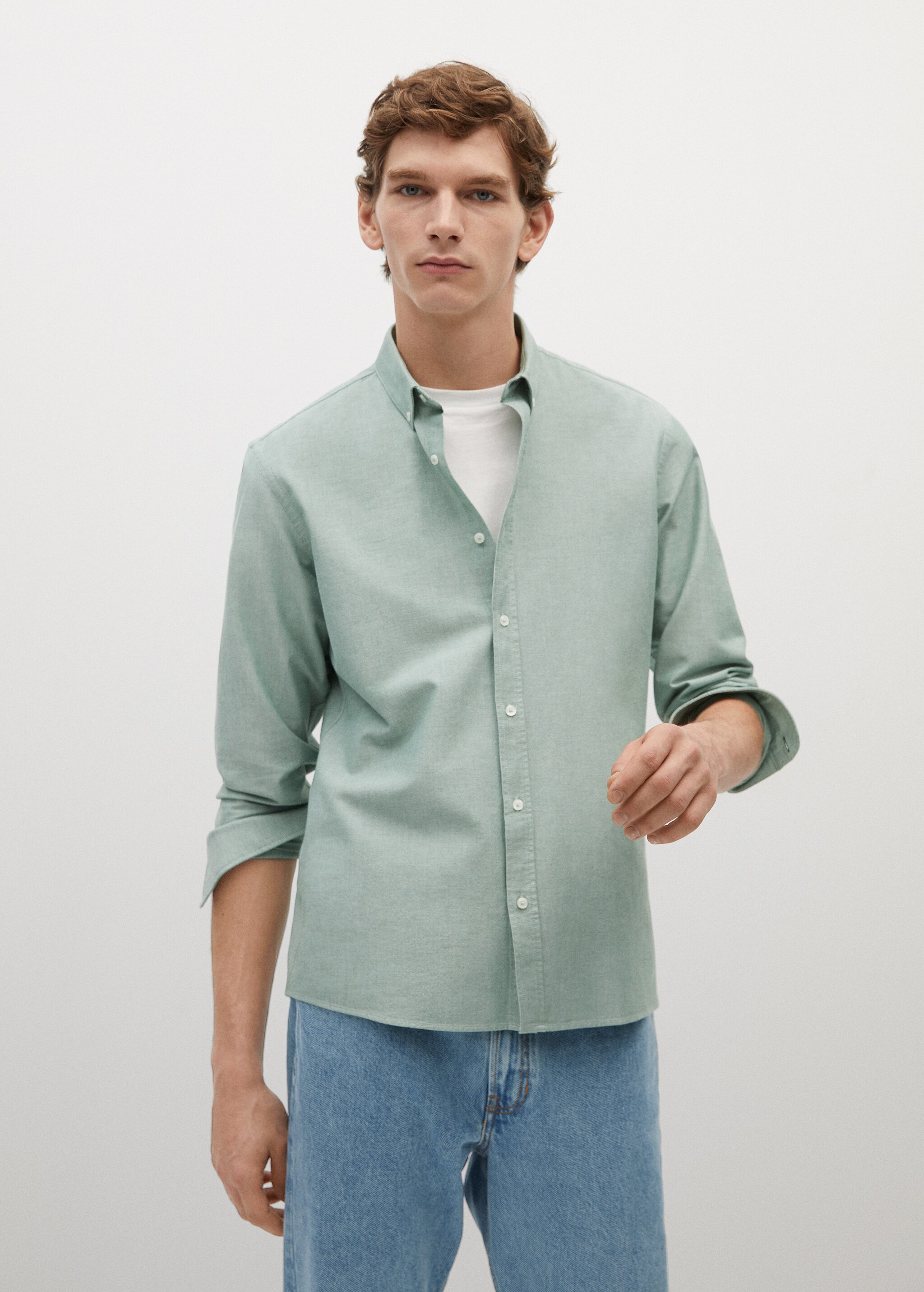 Regular fit Oxford cotton shirt - Medium plane