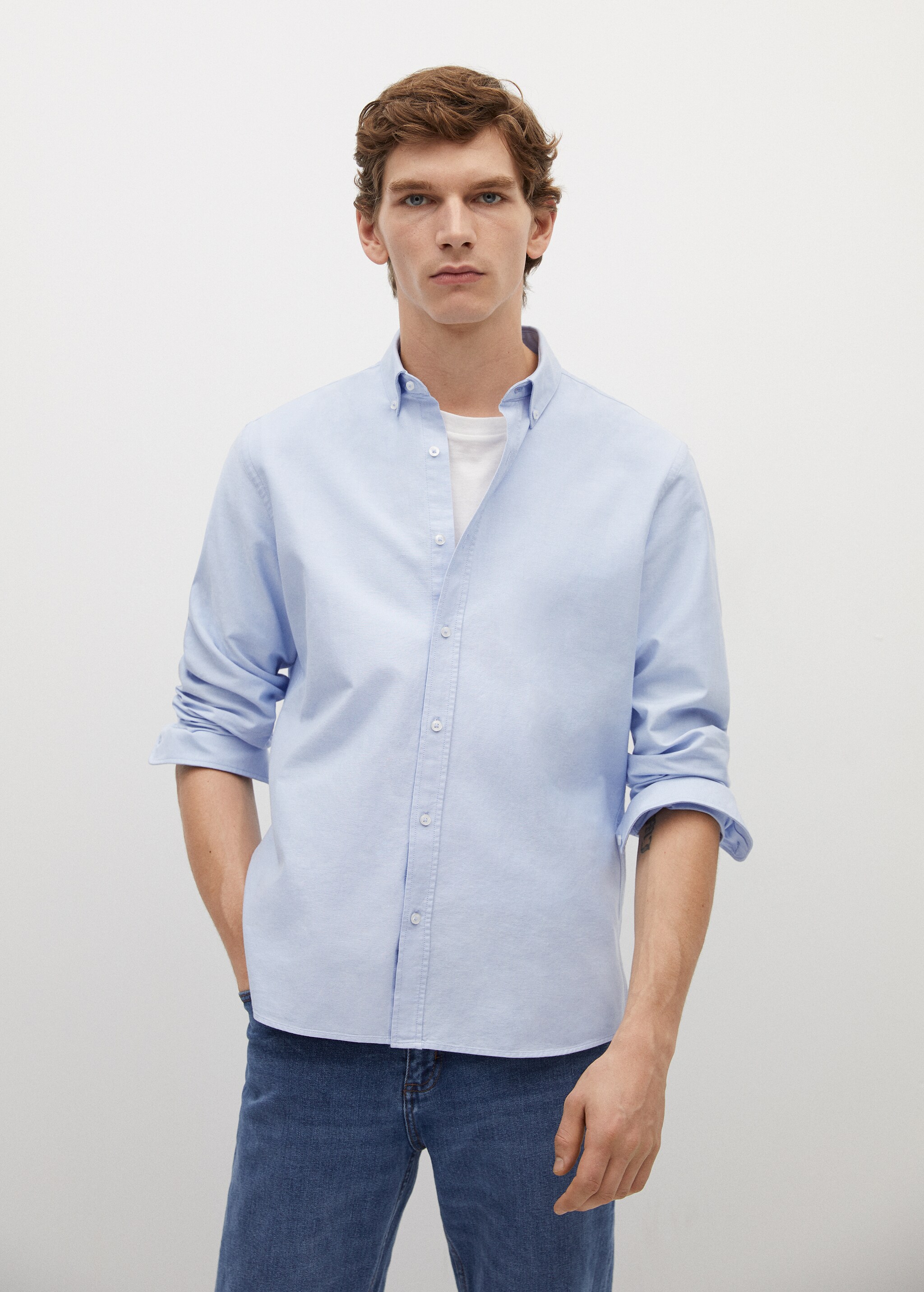Regular fit Oxford cotton shirt - Medium plane