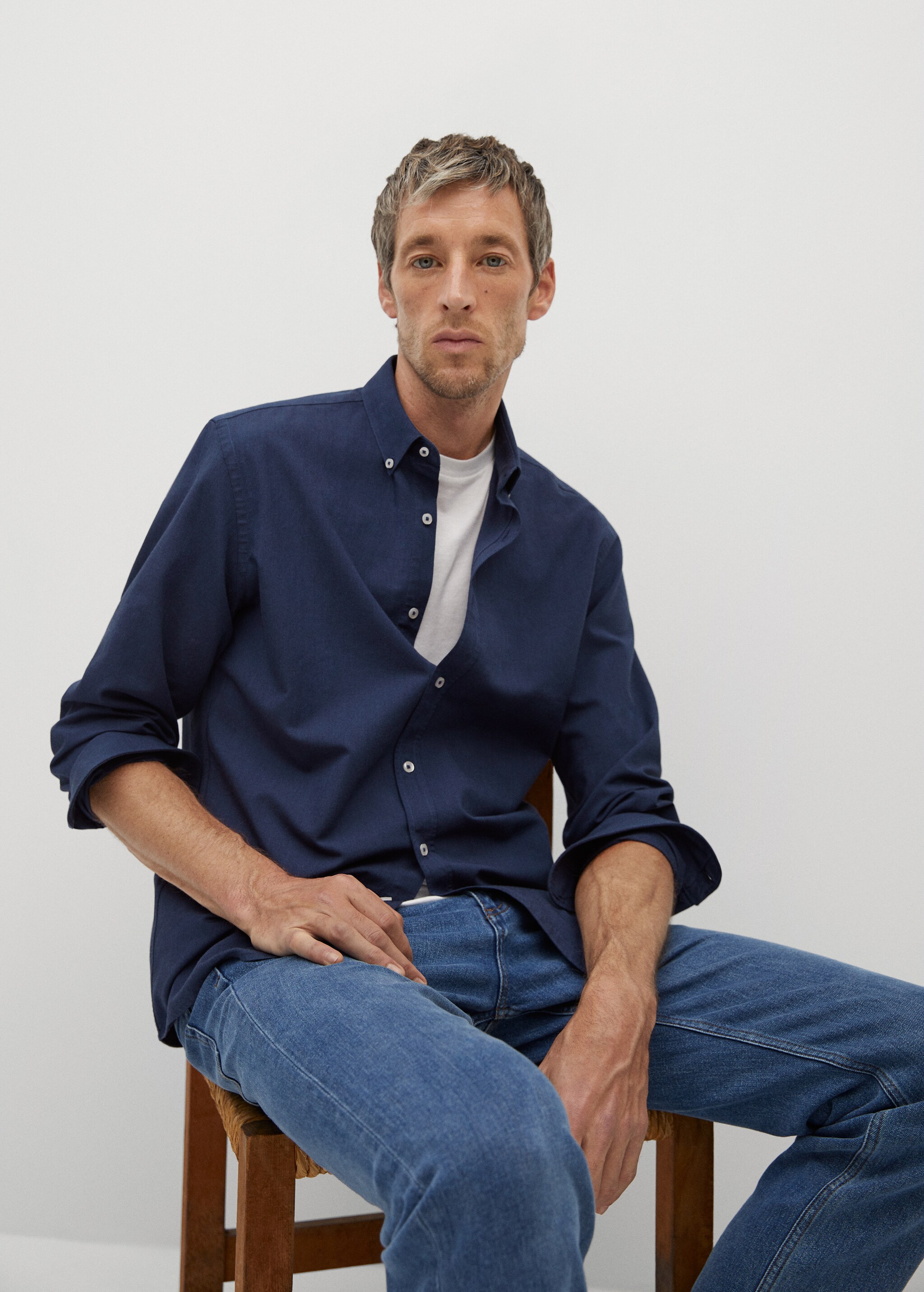 Regular fit Oxford cotton shirt - Details of the article 2
