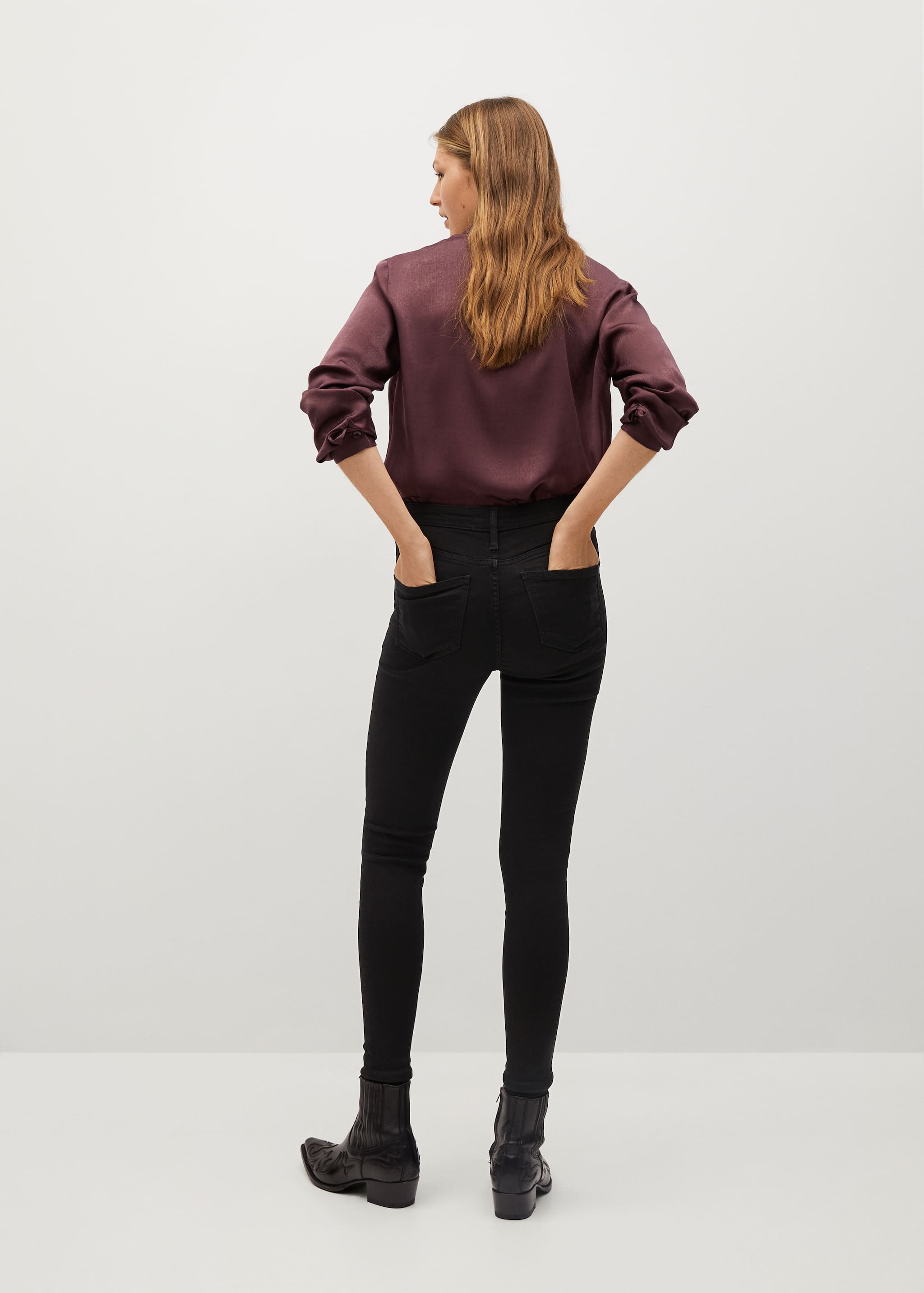 High-waist cotton-blend jeggings - Reverse of the article