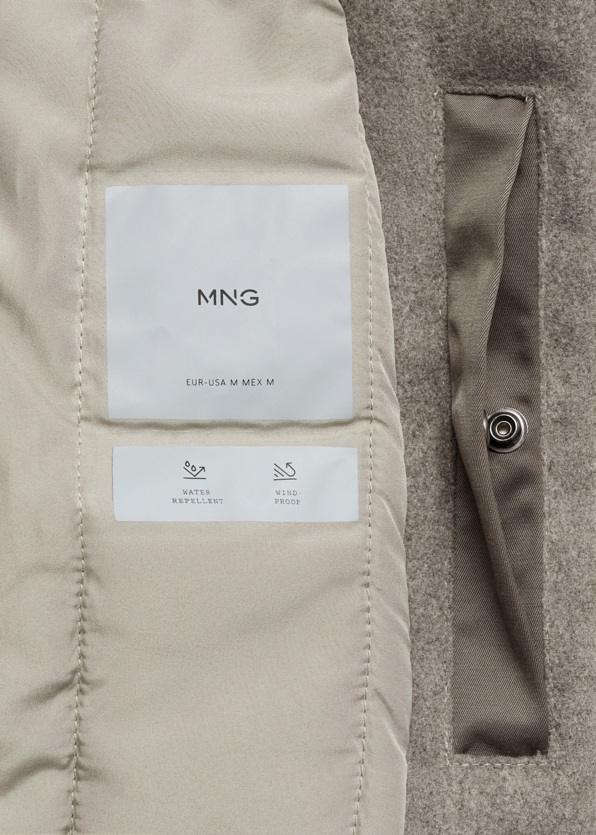 Quilted water repellent jacket - Details of the article 0, Medium Brown. Ref: 87010576-00.