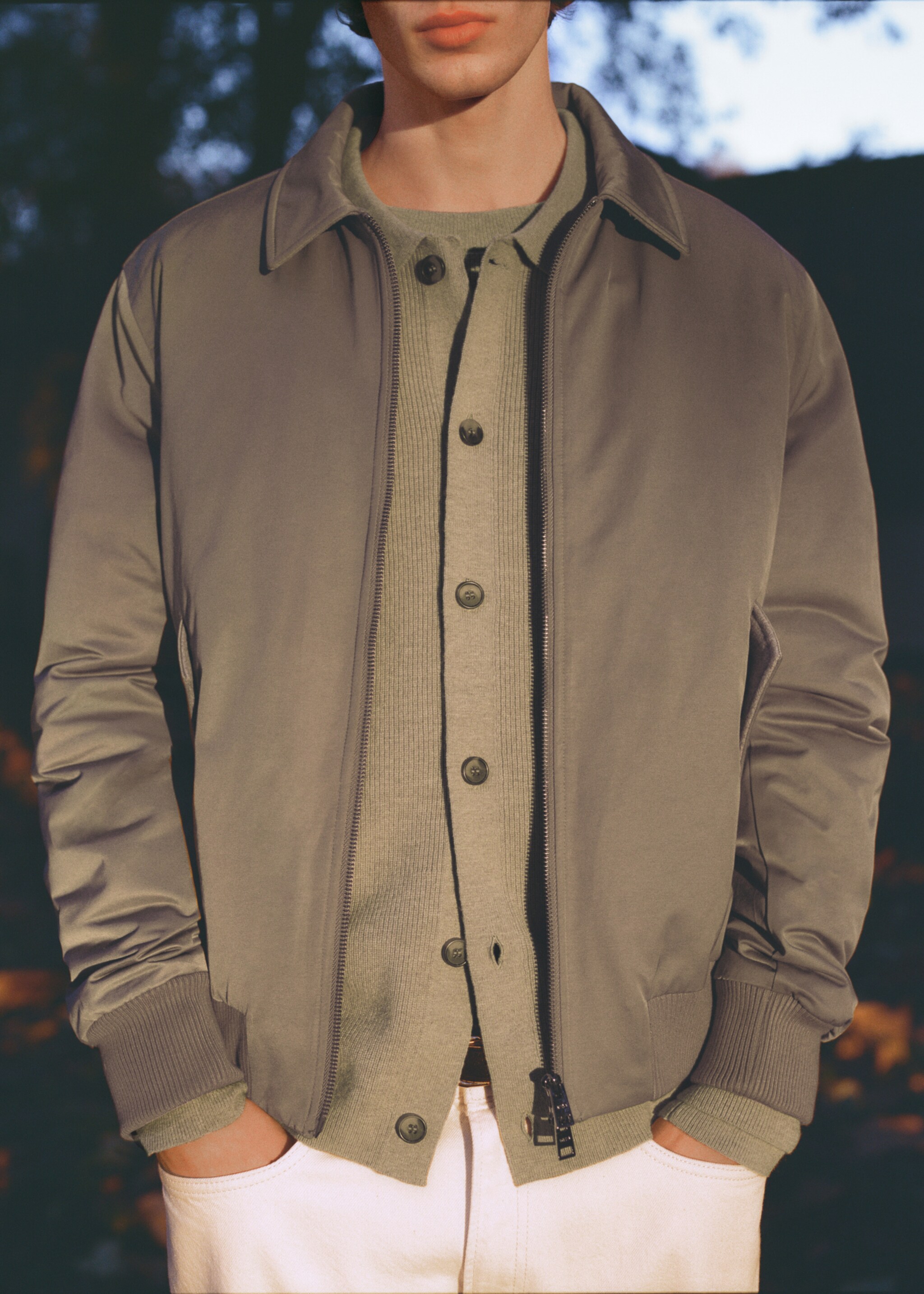 Quilted water repellent jacket - Details of the article 3, Medium Brown. Ref: 87010576-00.