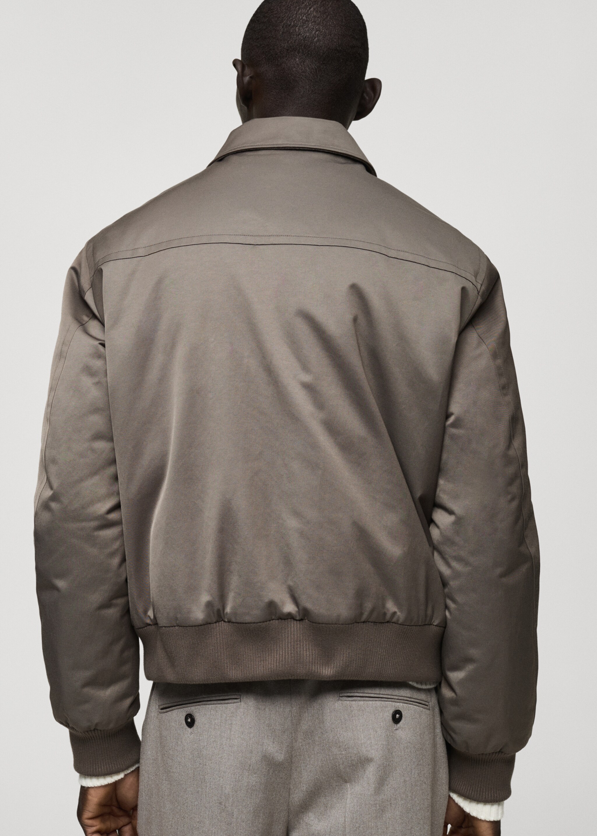 Quilted water repellent jacket - Reverse of the article, Medium Brown. Ref: 87010576-00.