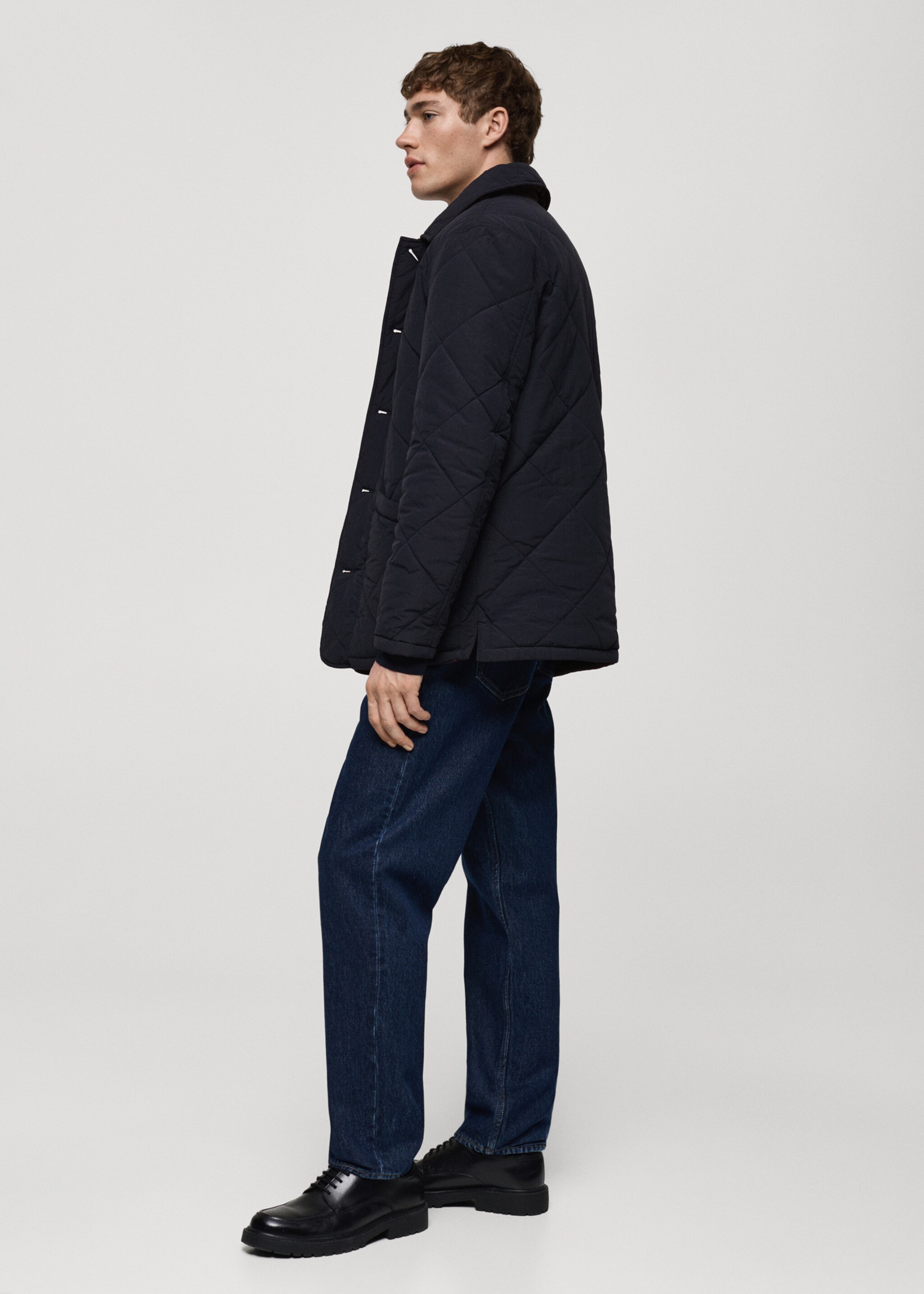 Two-tone reversible quilted jacket - Details of the article 2, Dark Navy. Ref: 87010577-00.