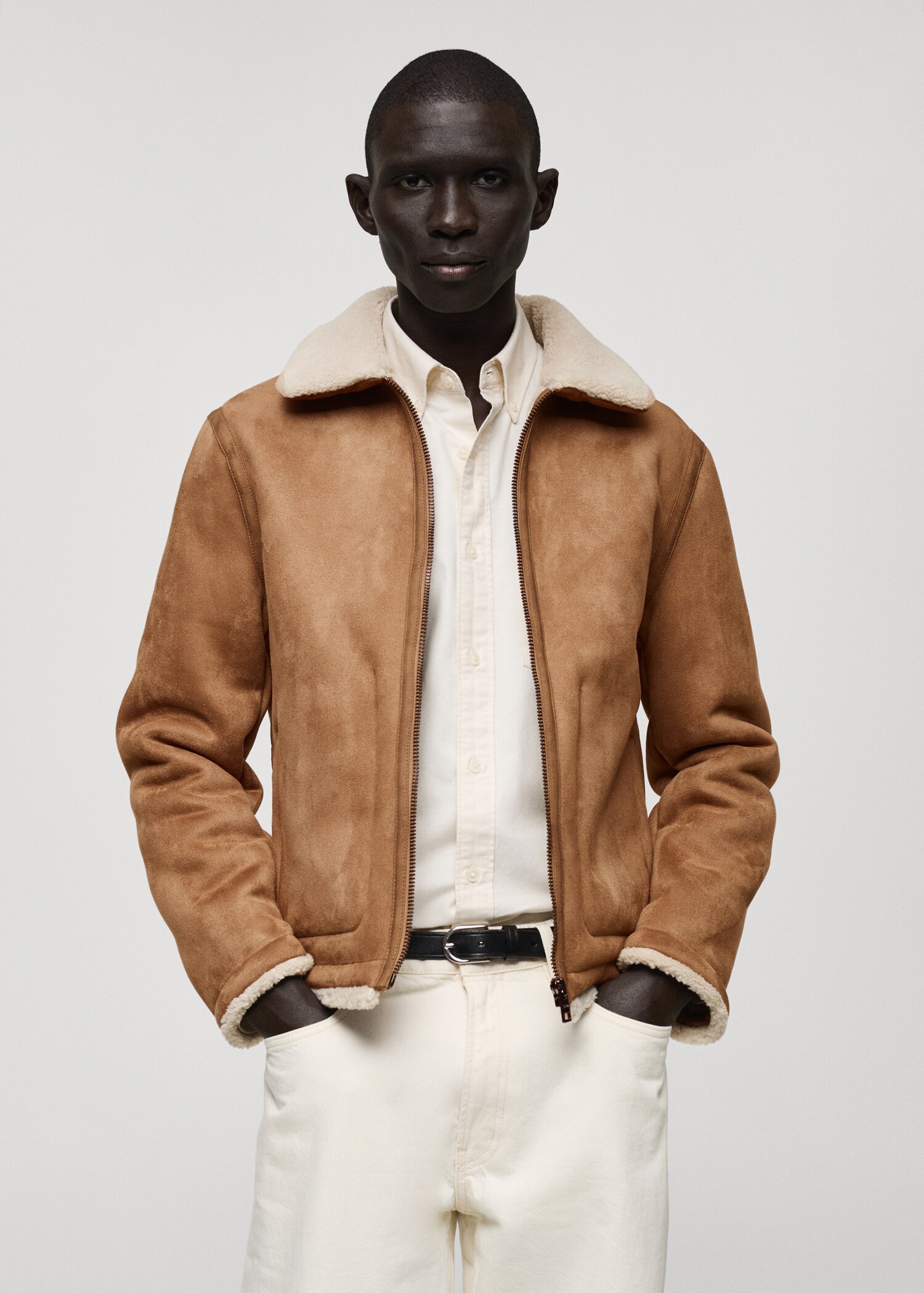 Double face jacket with sheepskin details - Medium plane