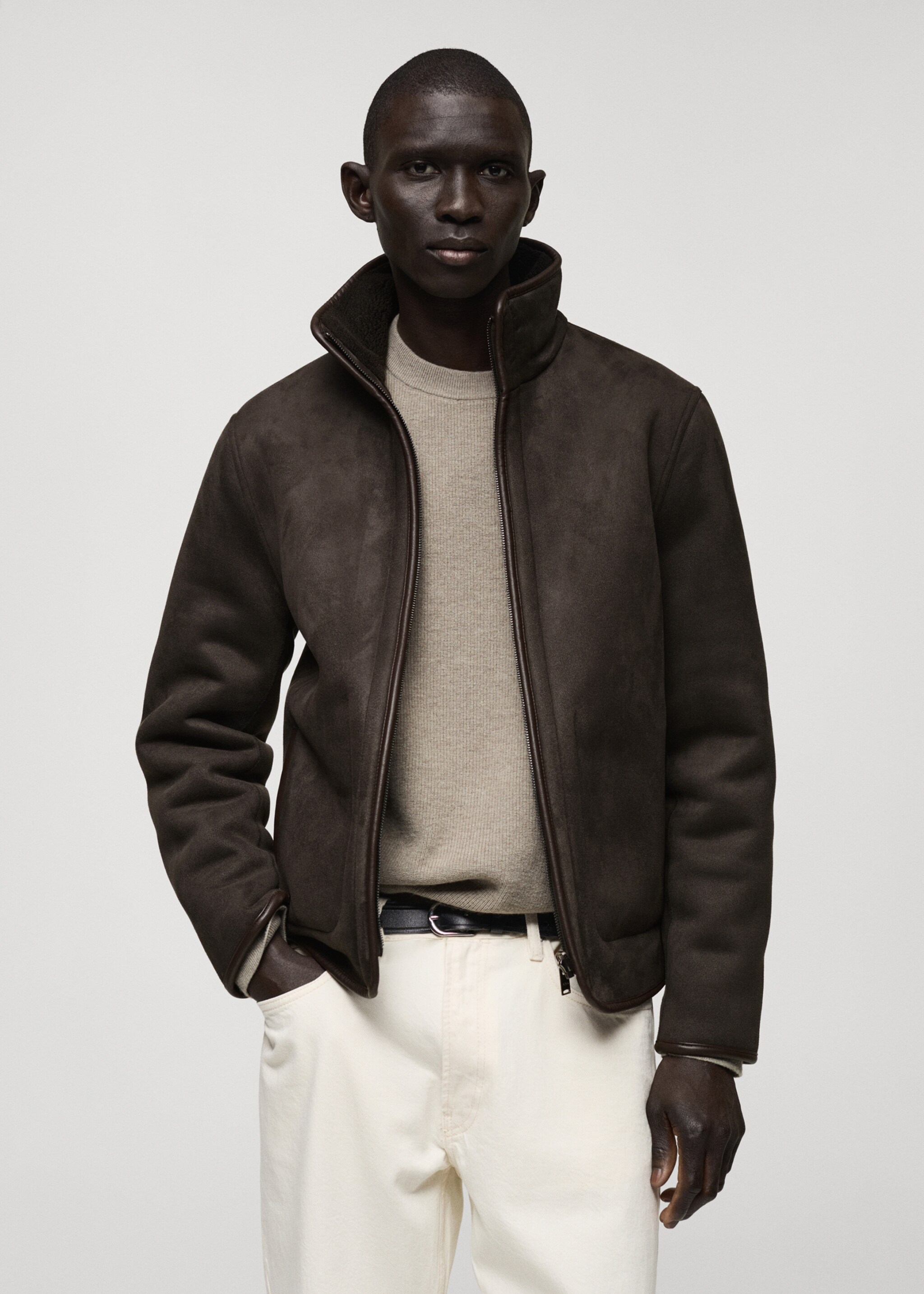 Jaqueta reversible borreguet - Pla mig, Xocolata. Ref: 87010581-00.