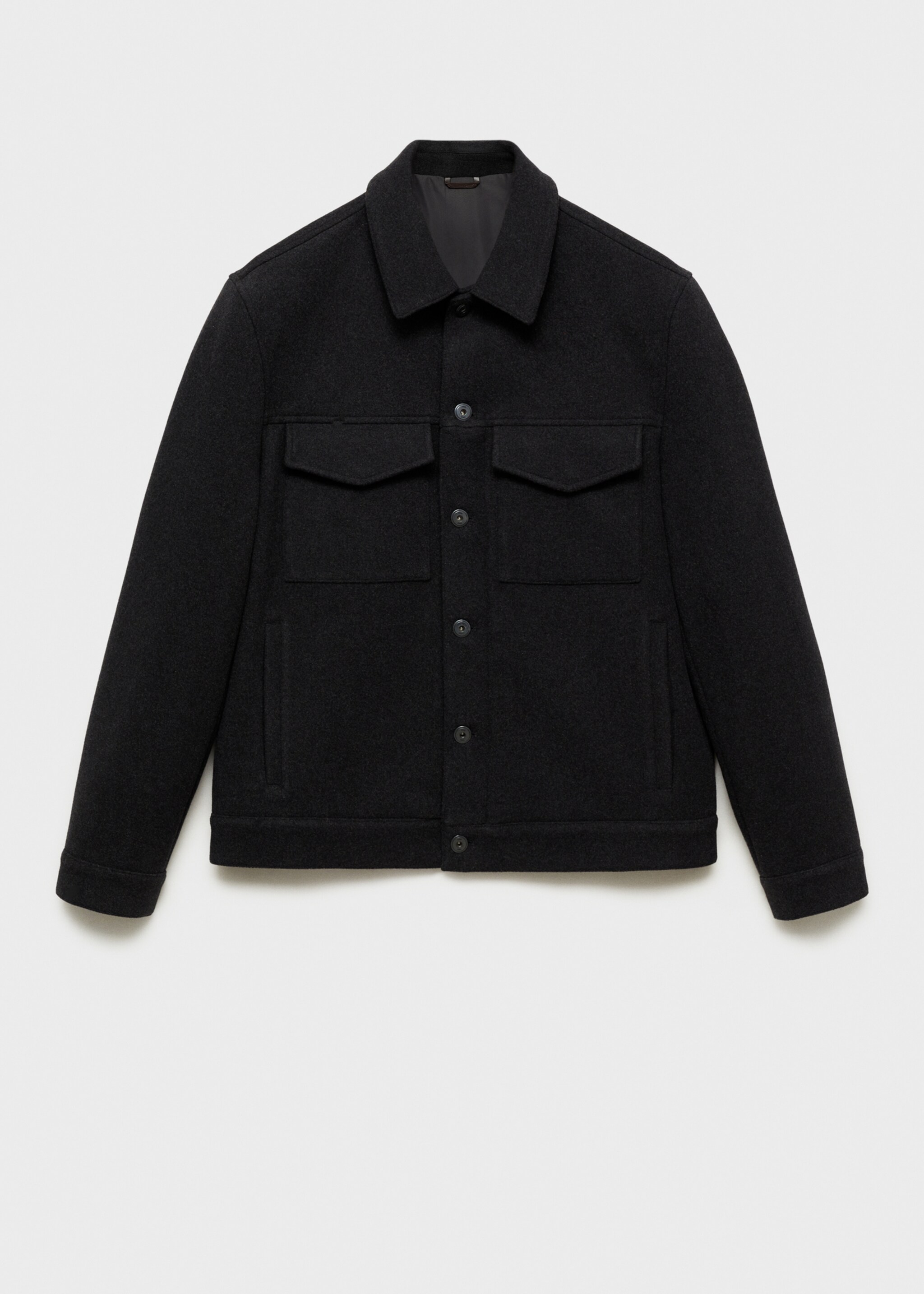 Regular-fit wool jacket - Article without model, Charcoal. Ref: 87010582-00.