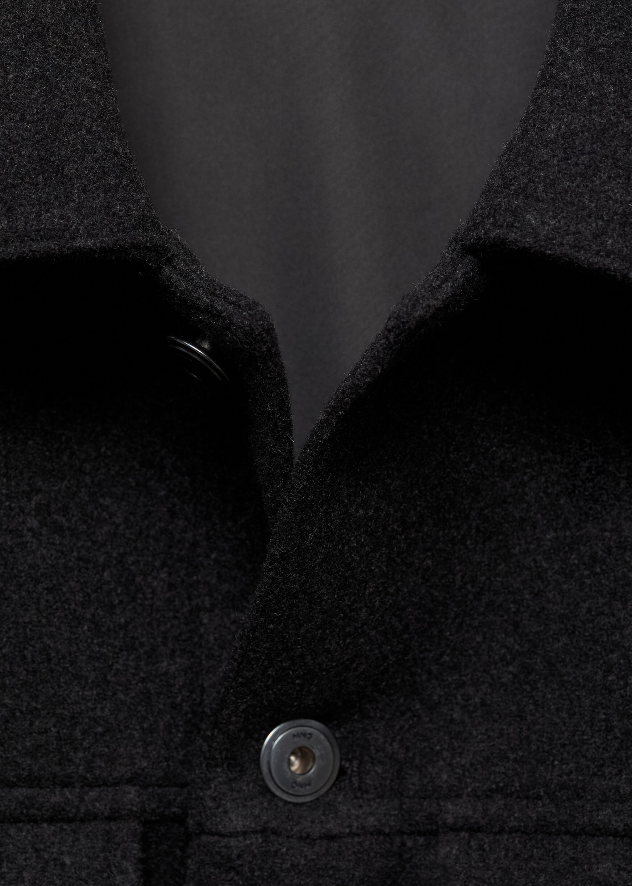 Regular-fit wool jacket - Details of the article 8, Charcoal. Ref: 87010582-00.