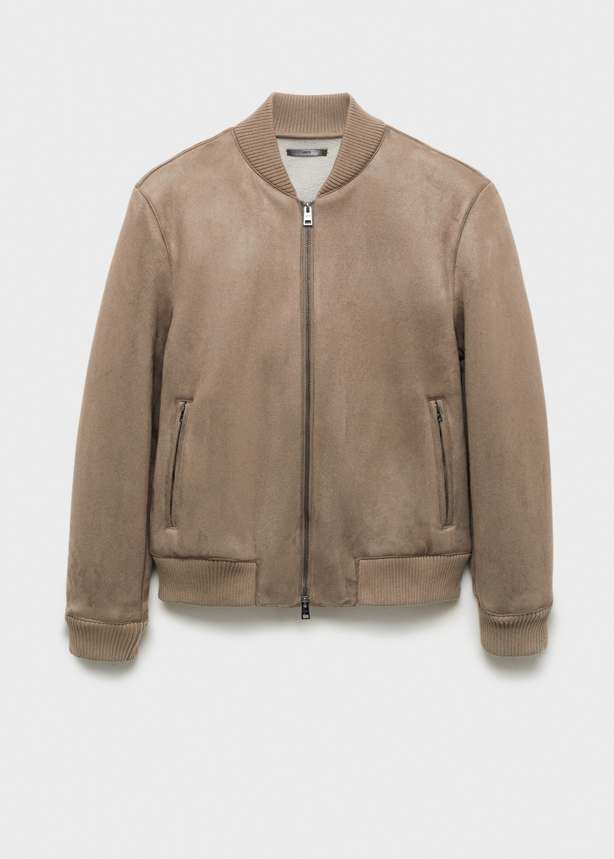 Suede-effect bomber jacket - Article without model, Medium Brown. Ref: 87010584-00.