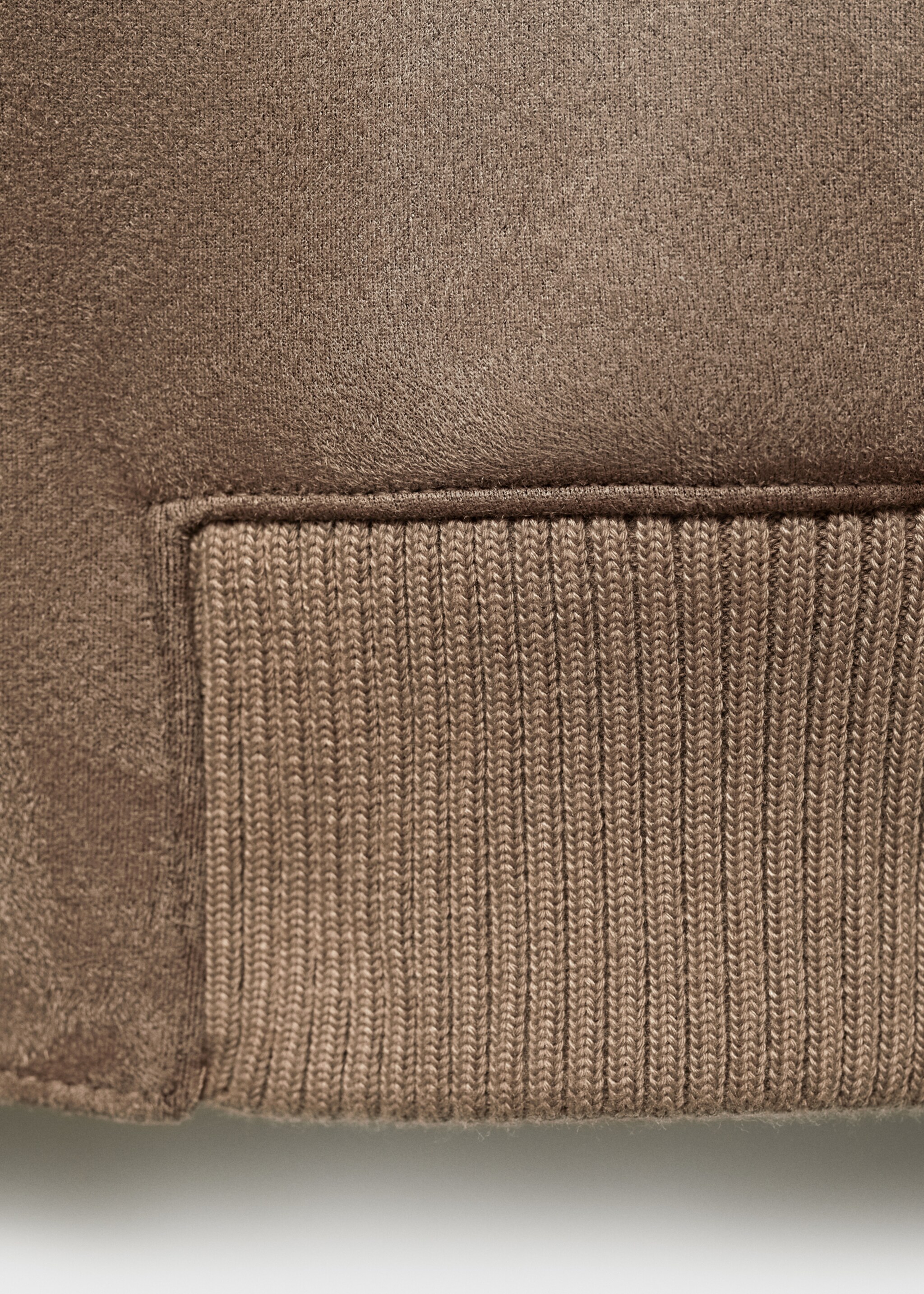 Suede-effect bomber jacket - Details of the article 0, Medium Brown. Ref: 87010584-00.