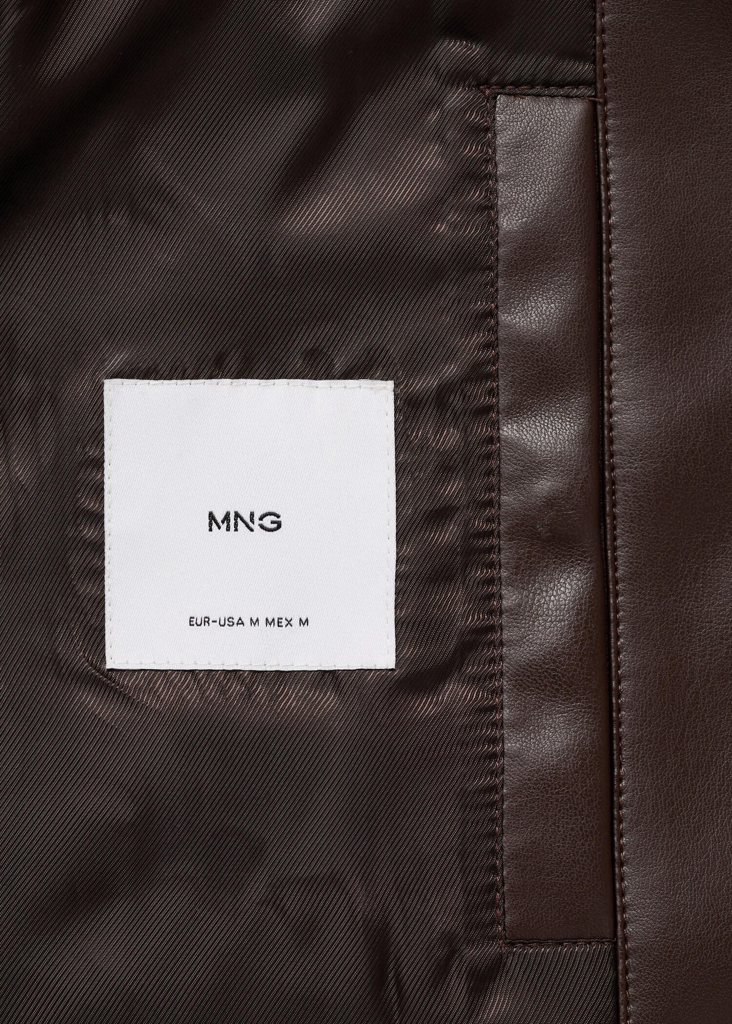 Faux-leather jacket with stitching detail - Details of the article 0