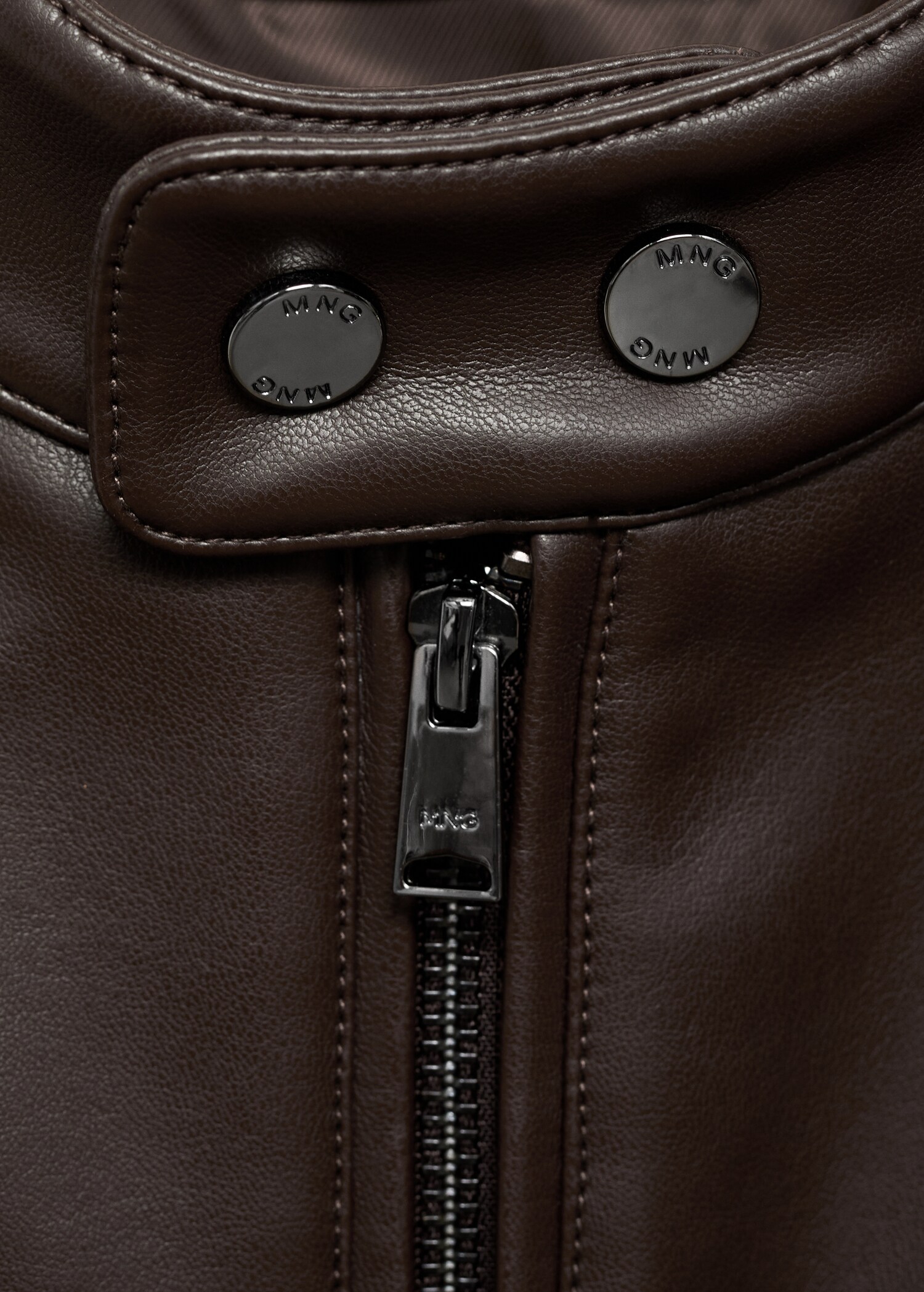 Faux-leather jacket with stitching detail - Details of the article 8