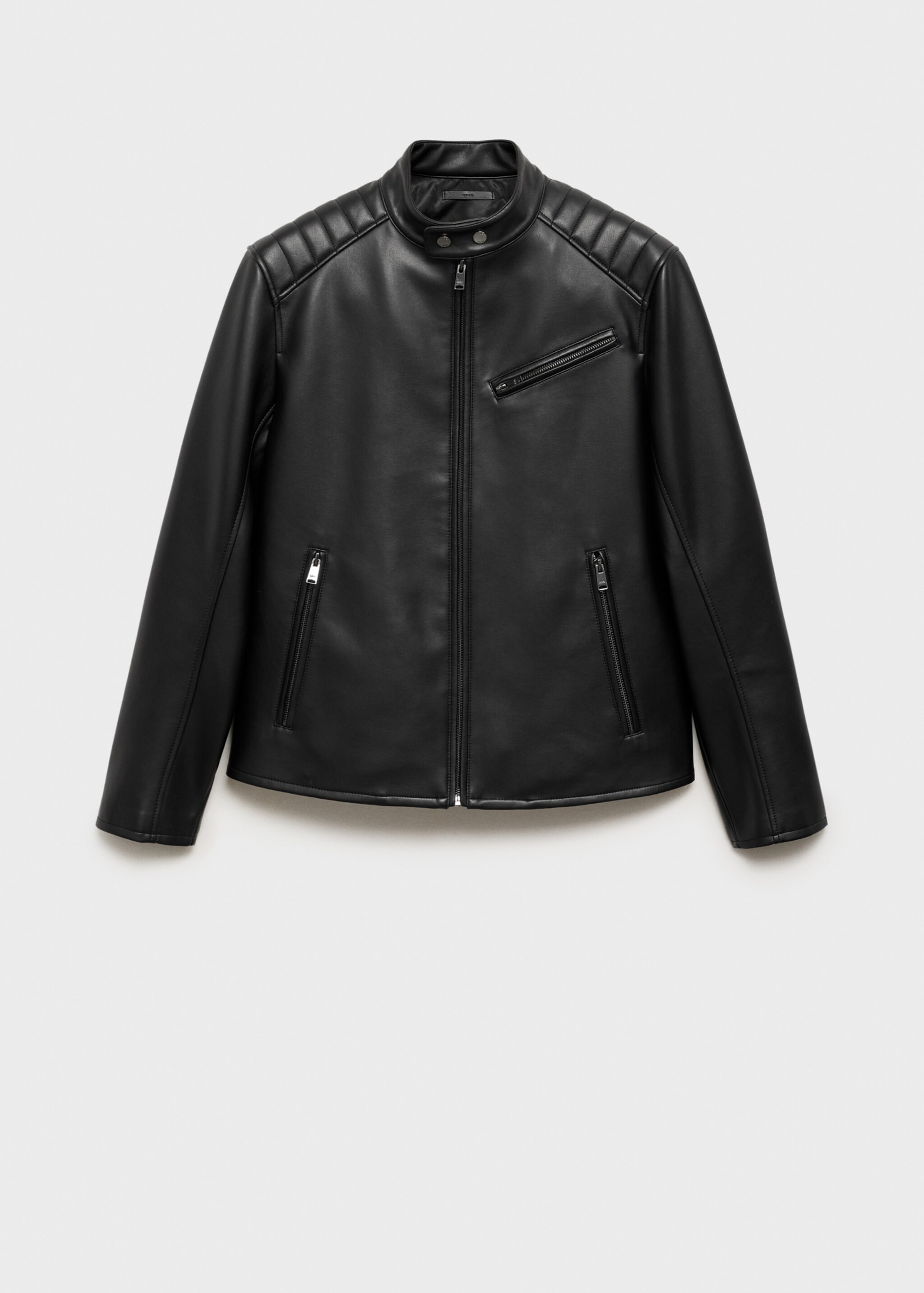 Jacke mit Leder-Effekt und Nahtdetails - Artikel ohne Model, Schwarz. Ref: 87010586-00.