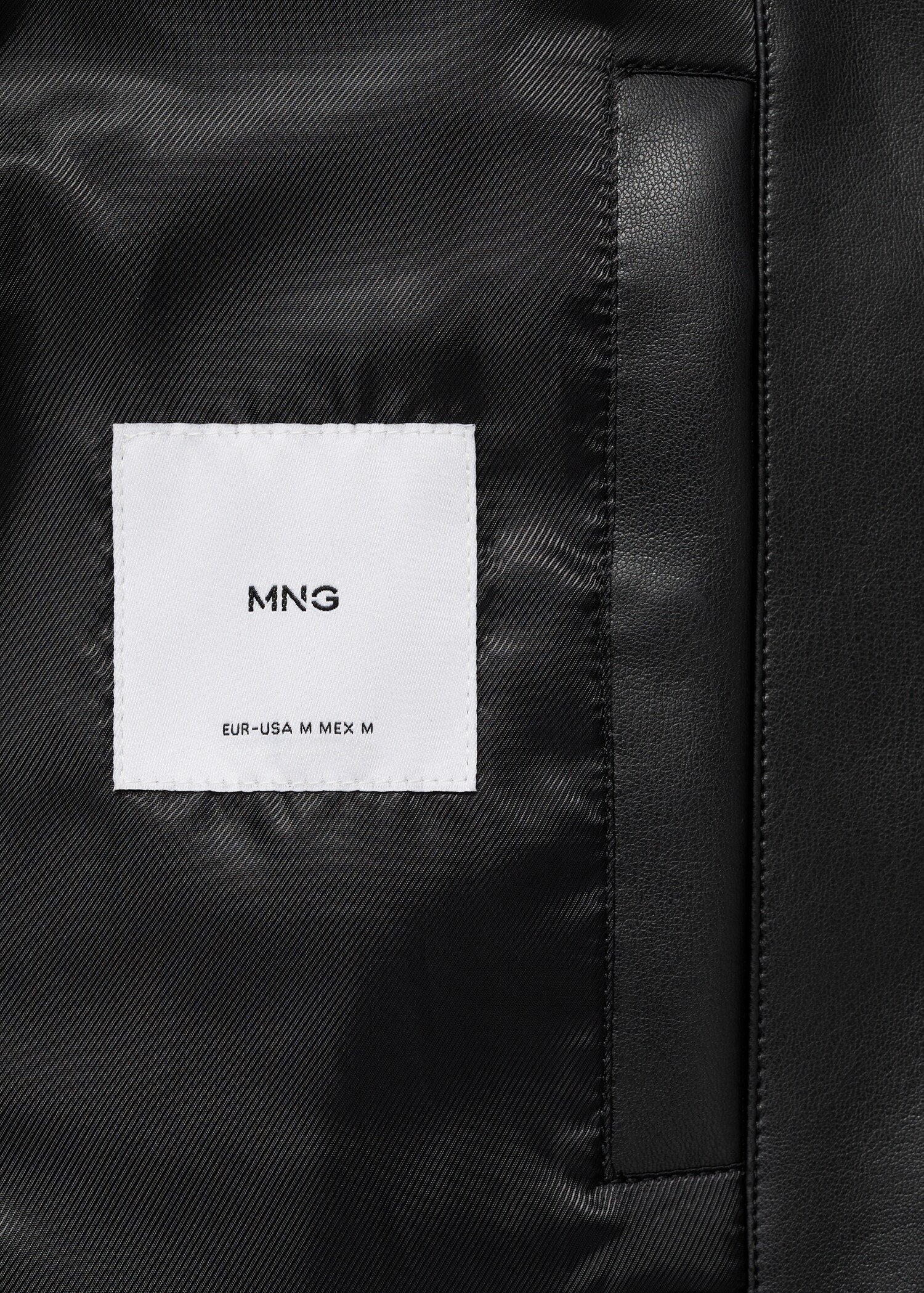 Faux-leather jacket with stitching detail - Details of the article 0