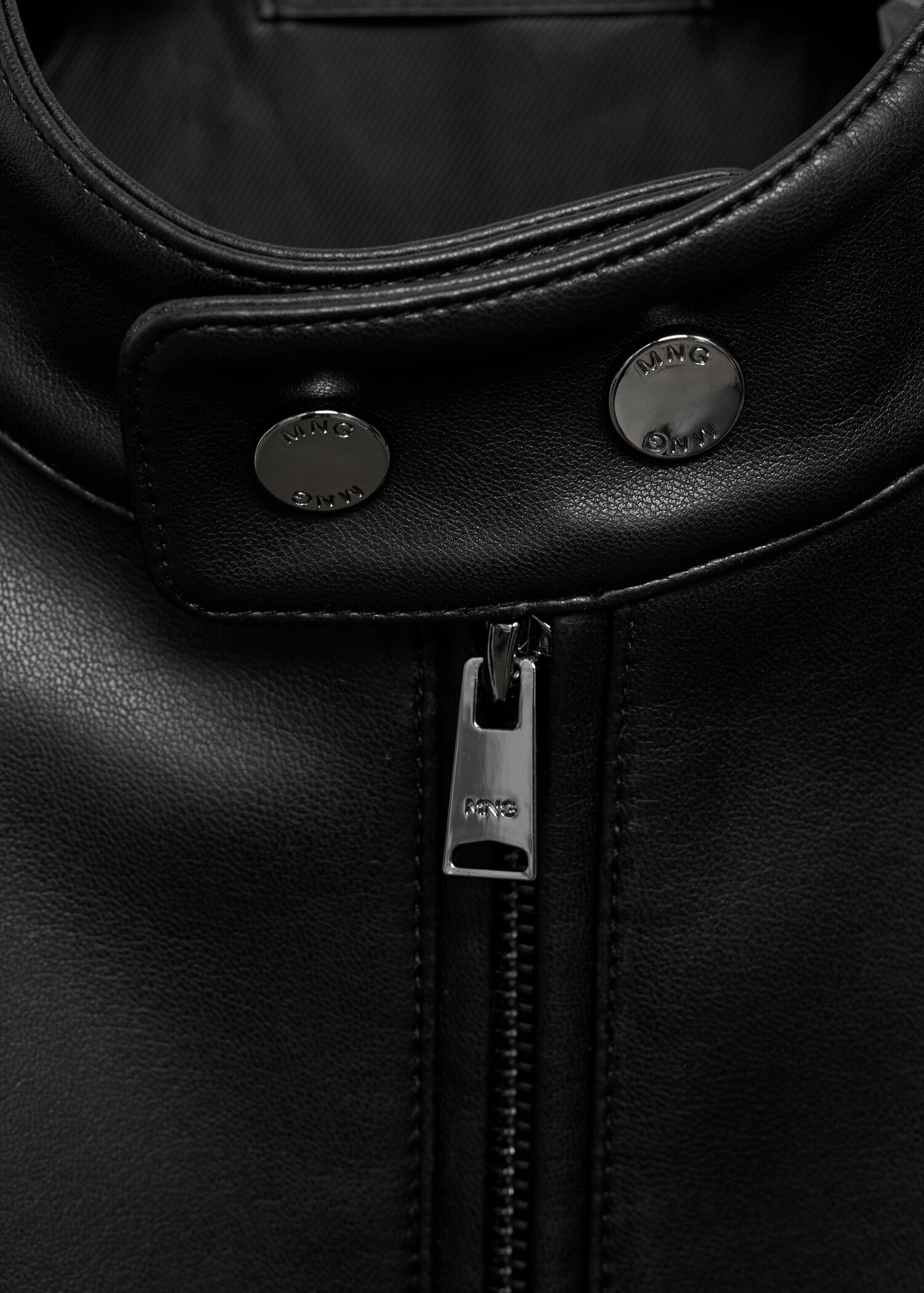 Faux-leather jacket with stitching detail - Details of the article 8
