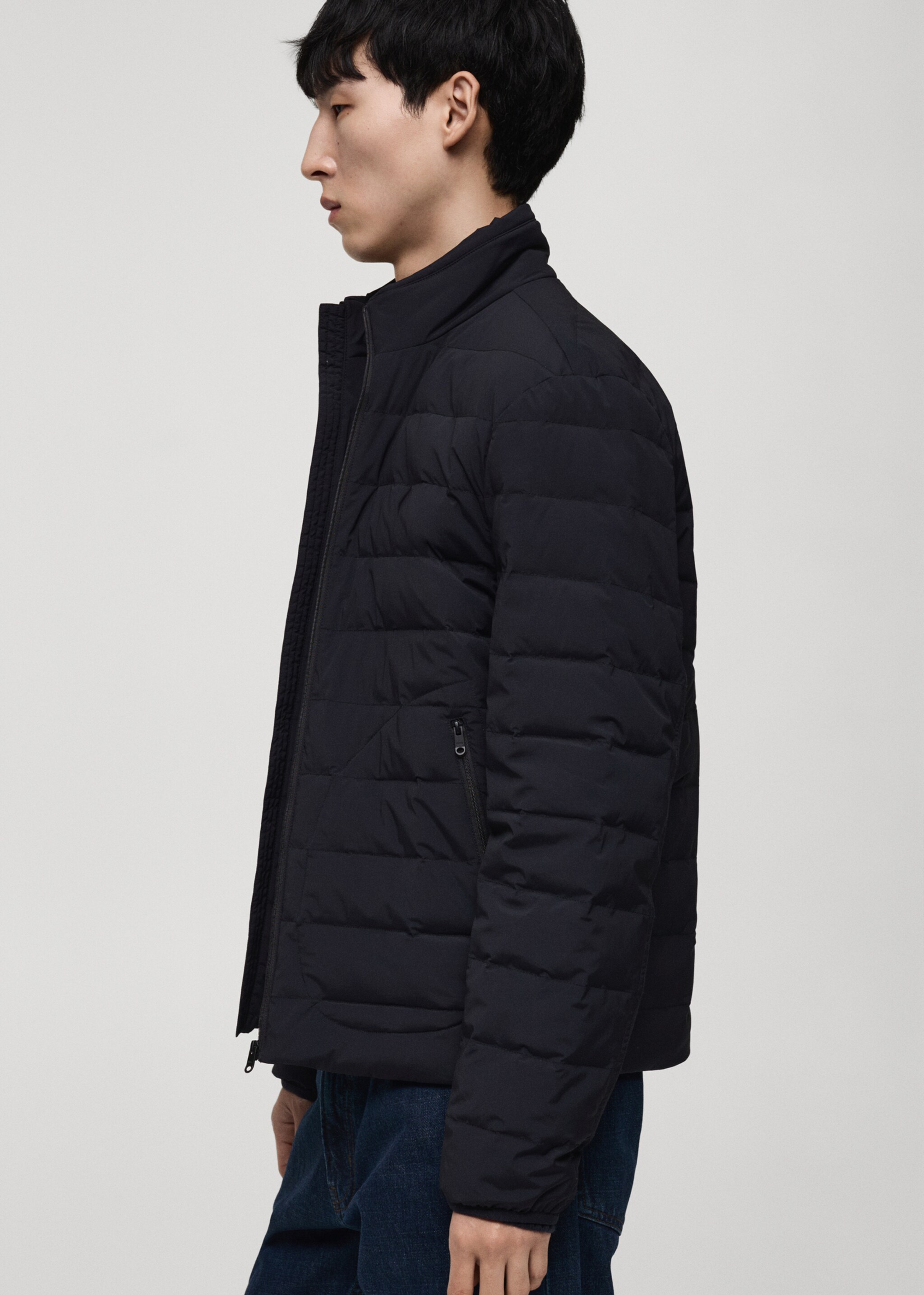 Jaqueta embuatada farcit plomissol i plomes - Detall de l'article 2, Blau marí fosc. Ref: 87010588-00.