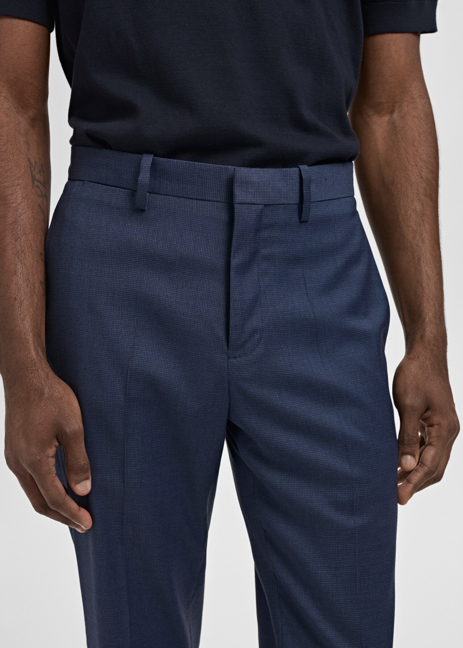 Stretch fabric super slim-fit suit trousers - Details of the article 1