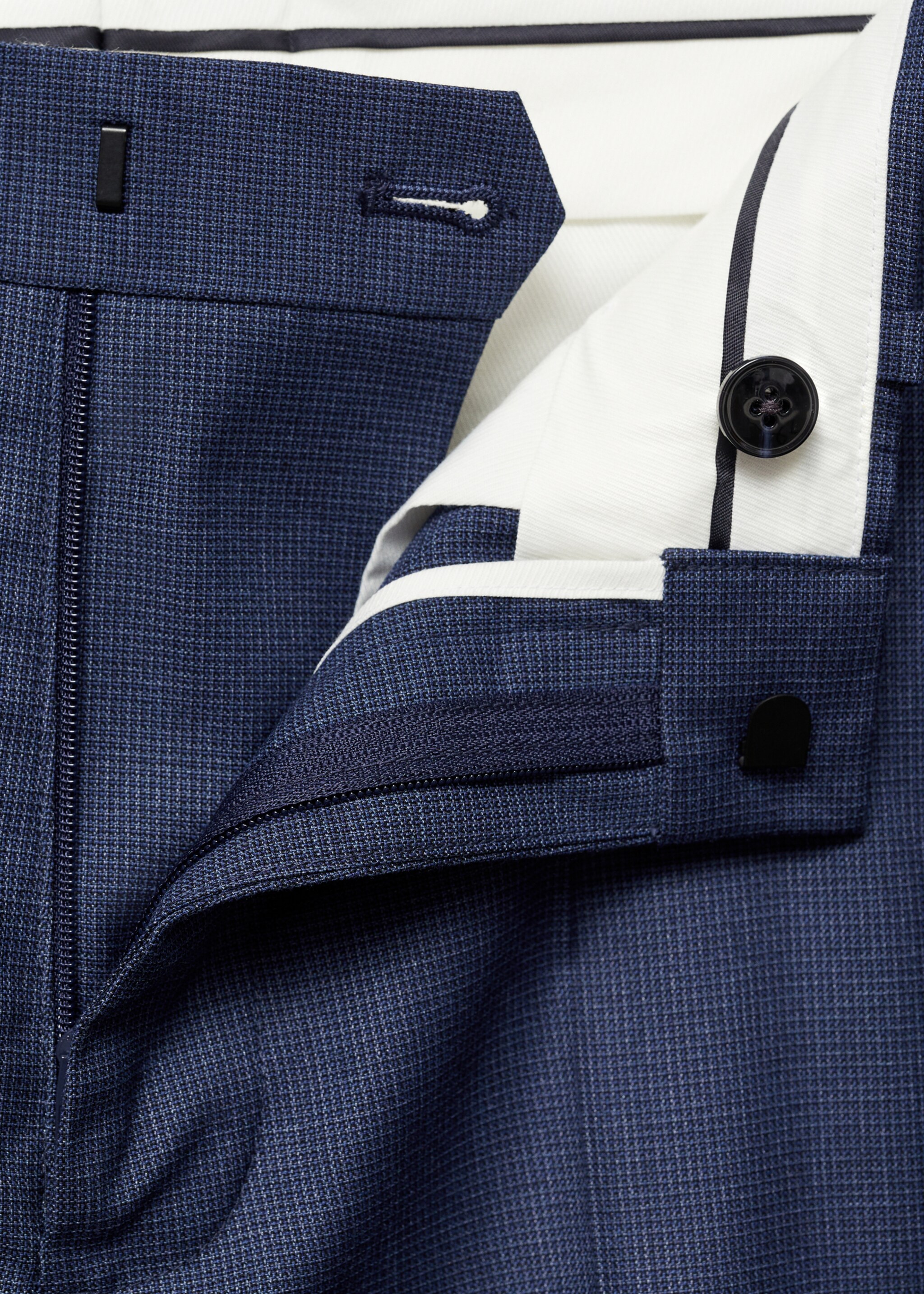 Oblekové kalhoty Paris super slim fit - Detail zboží 8, Modrý inkoust. Ref: 87010590-00.