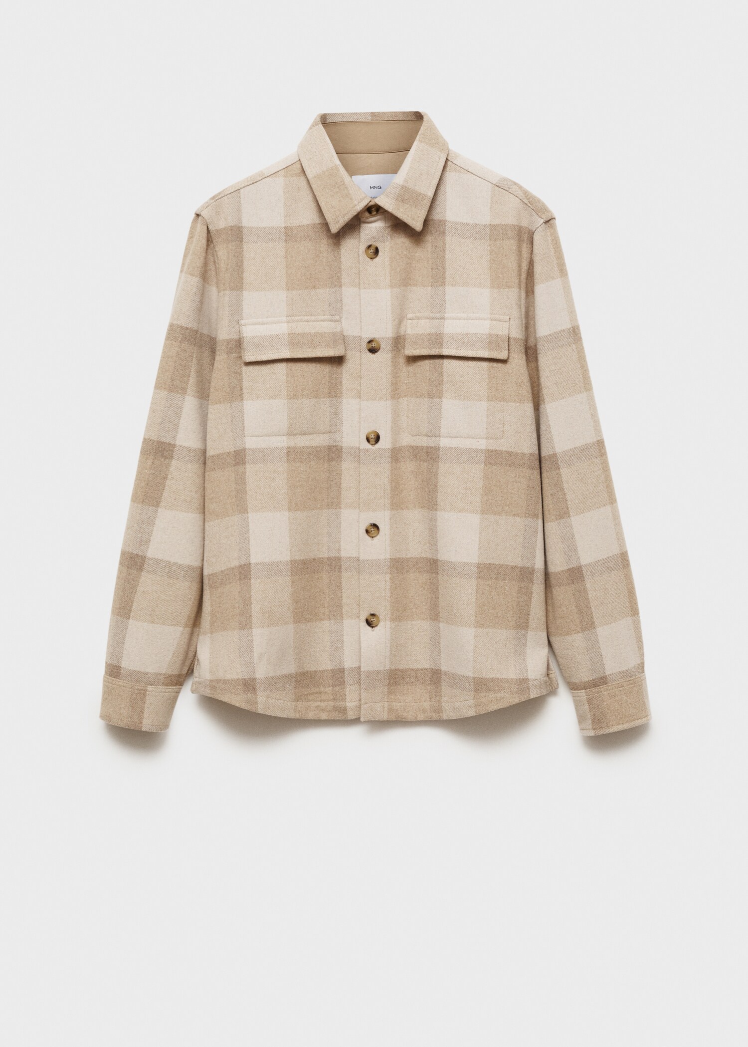 Check flannel wool overshirt - Article without model