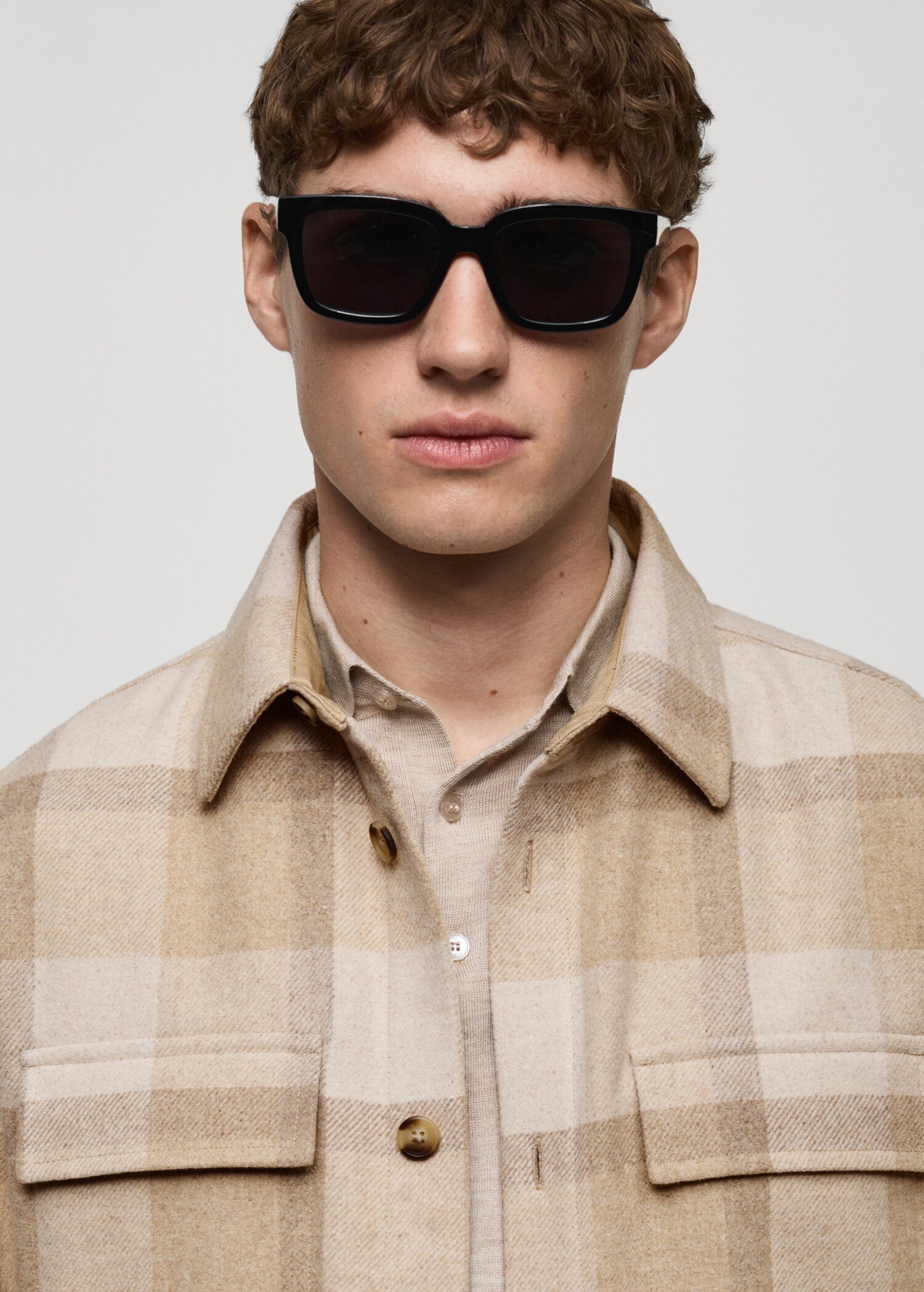 Check flannel wool overshirt - Details of the article 1