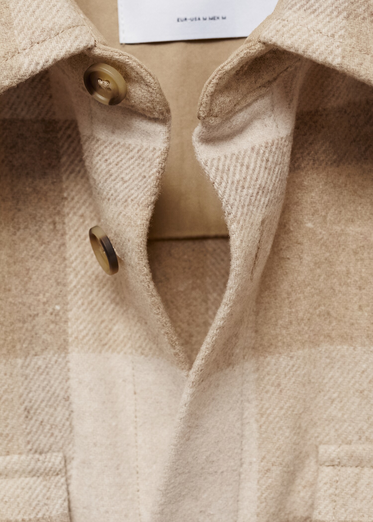 Check flannel wool overshirt - Details of the article 8