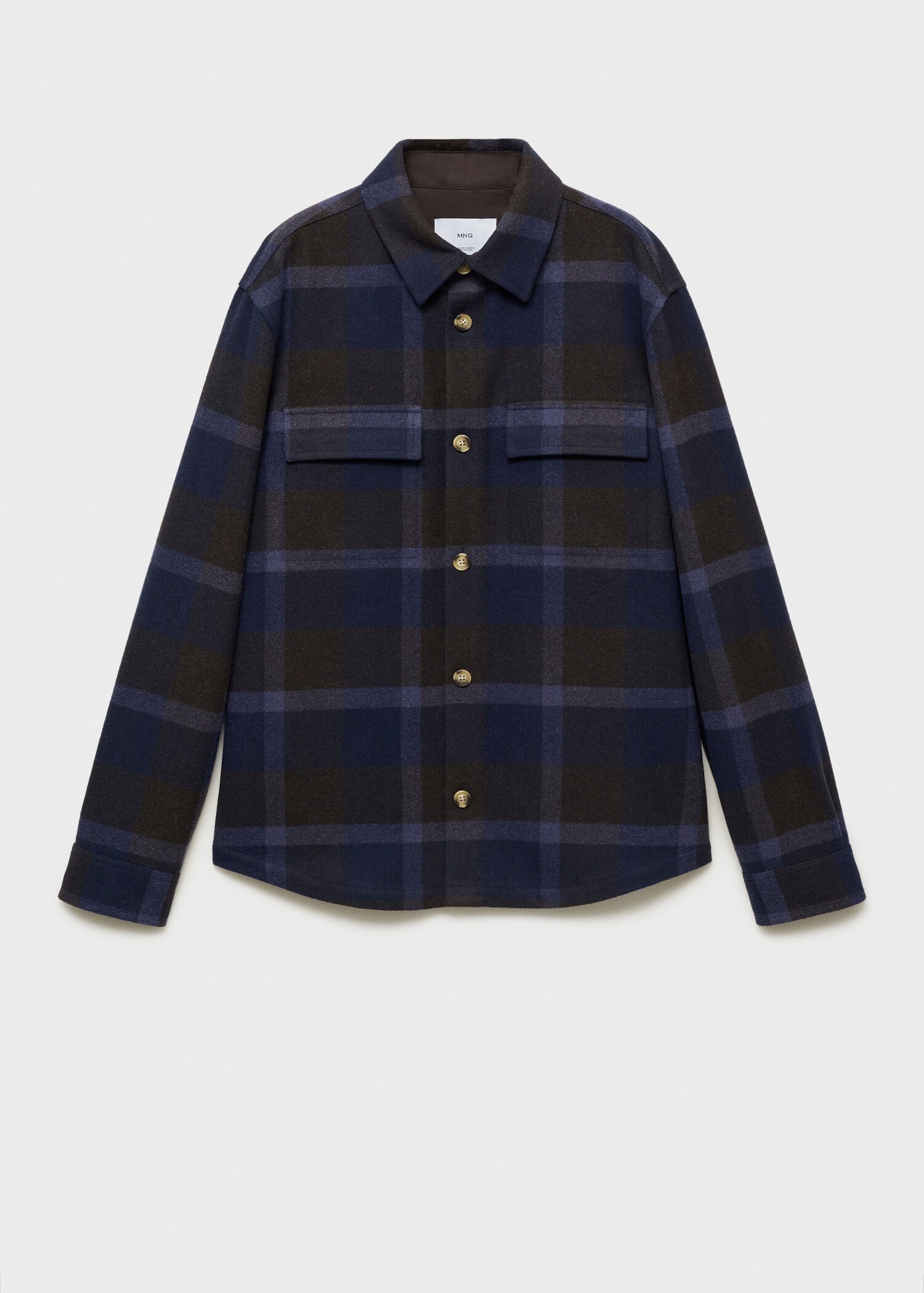 Check flannel wool overshirt - Article without model