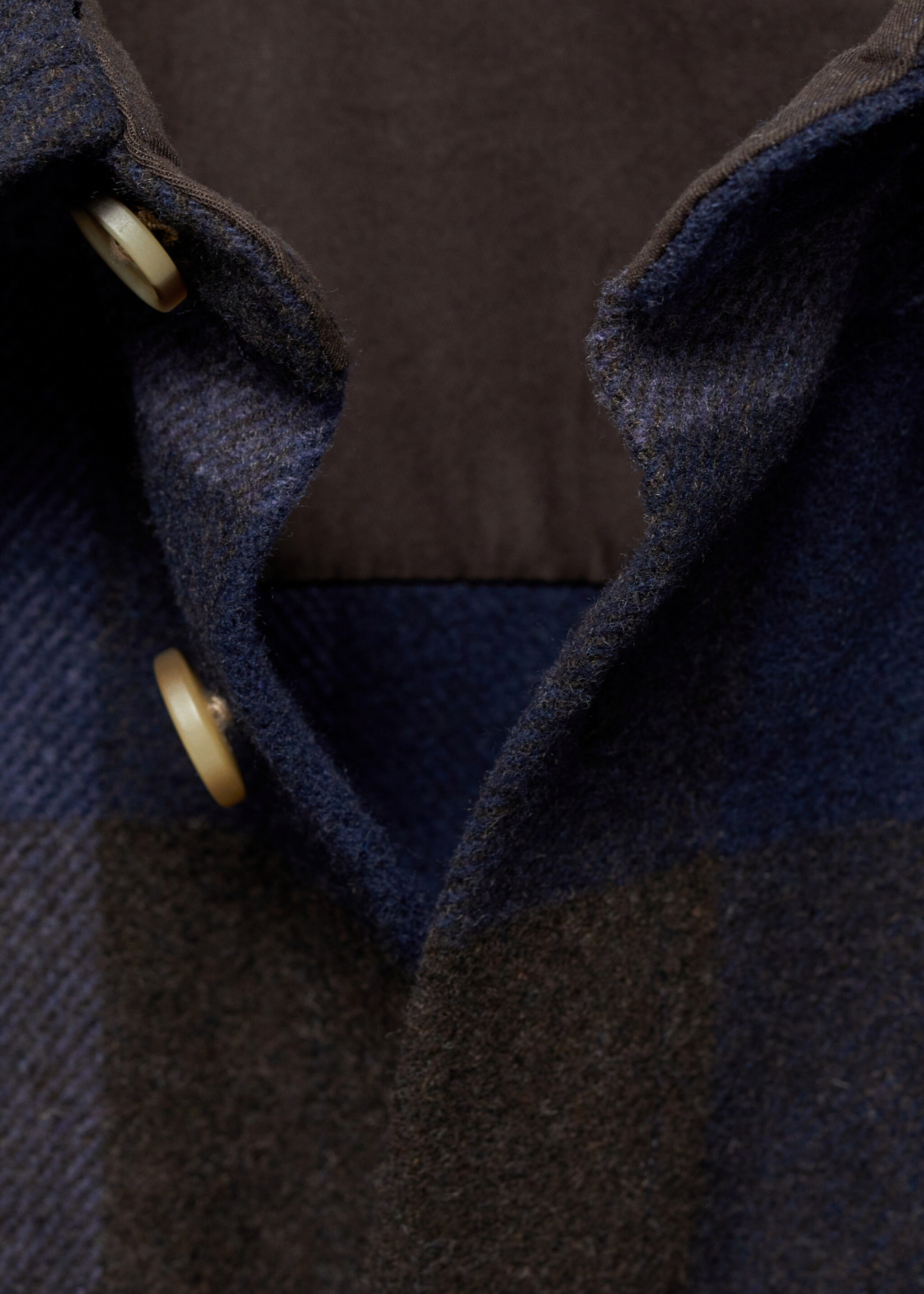 Check flannel wool overshirt - Details of the article 8, Blue. Ref: 87010599-00.