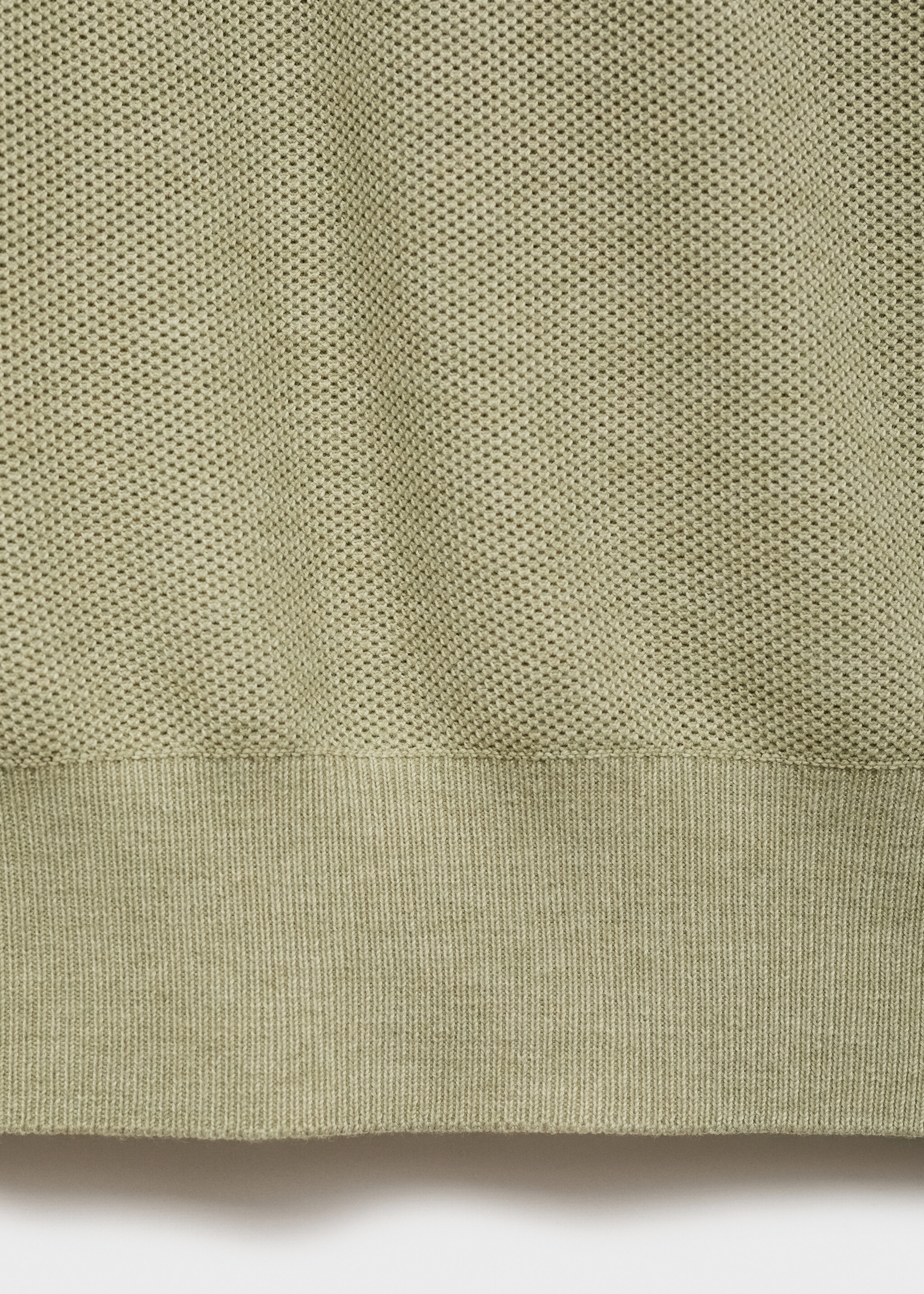Micro-structured cotton knitted polo shirt - Details of the article 0, Green Apple. Ref: 87010601-00.