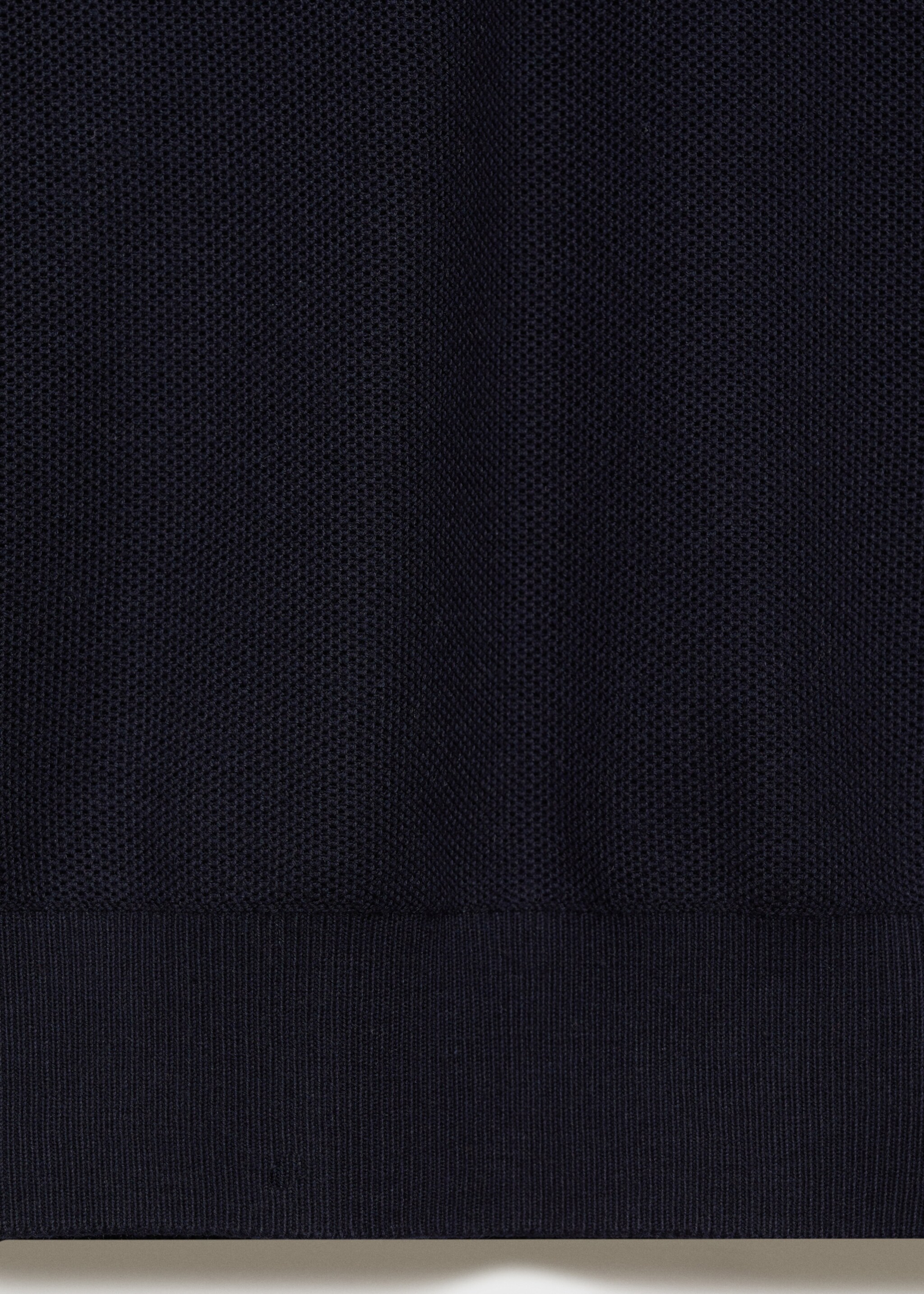 Micro-structured cotton knitted polo shirt - Details of the article 0, Dark Navy. Ref: 87010601-00.