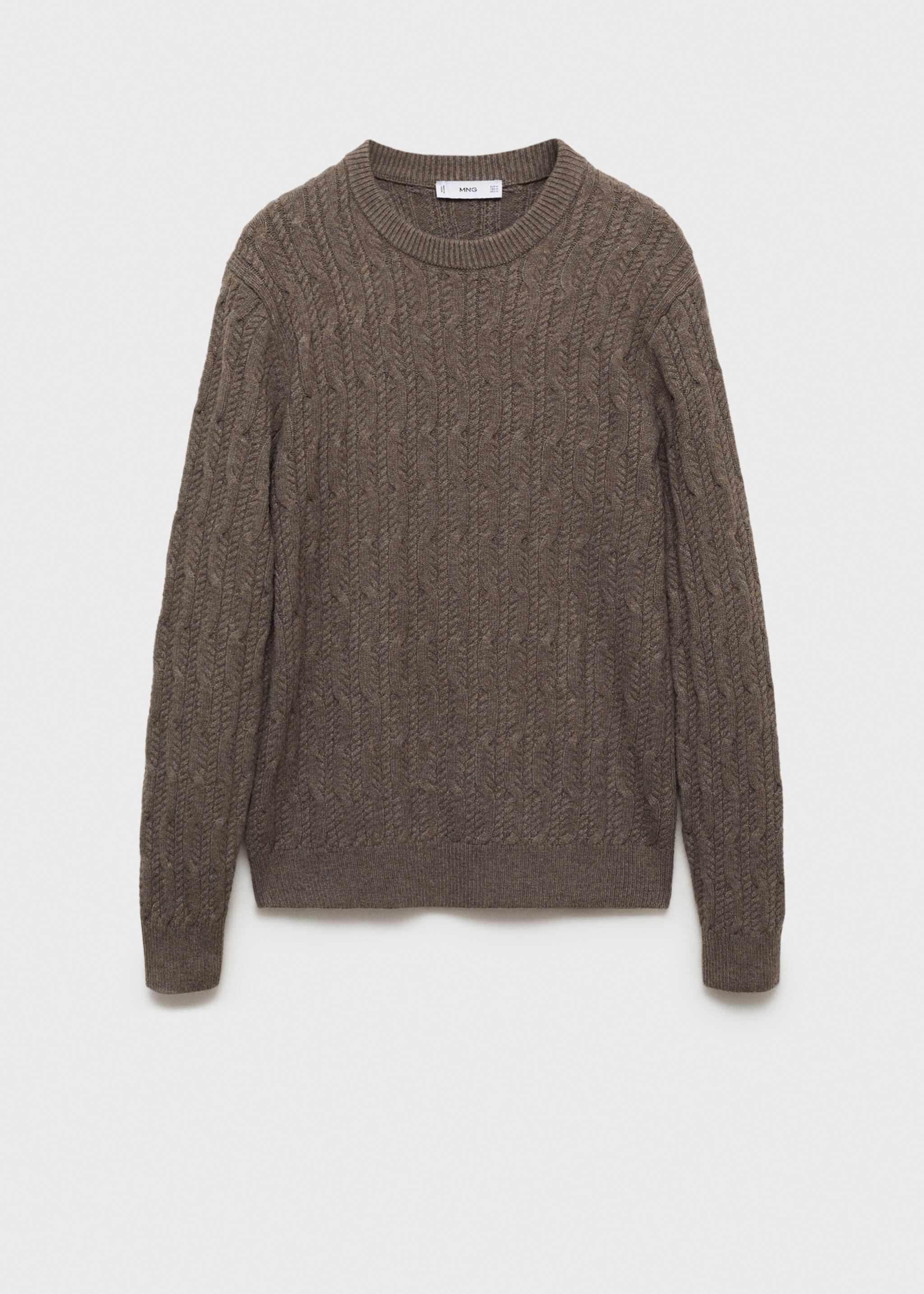 Pull-over maille tressée - Article sans modèle, Gris vison. Ref: 87010603-00.