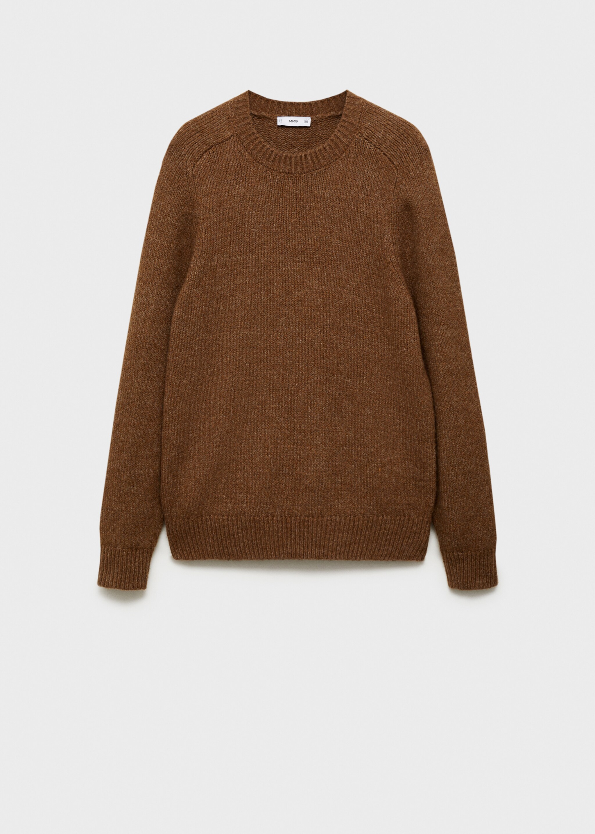 Pull-over maille laine et coton mélangés - Article sans modèle, Marron moyen. Ref: 87010604-00.