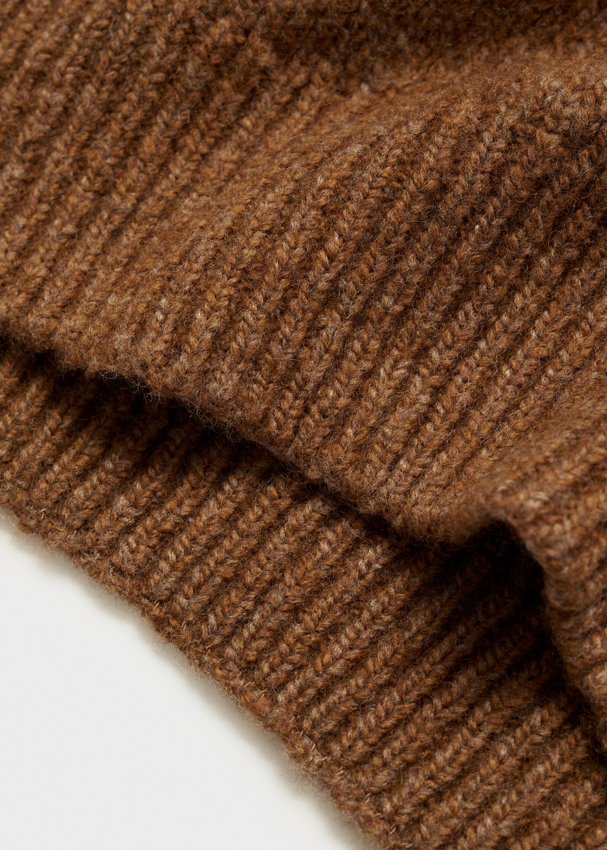 Pull-over maille laine et coton mélangés - Détail de l'article 0, Marron moyen. Ref: 87010604-00.