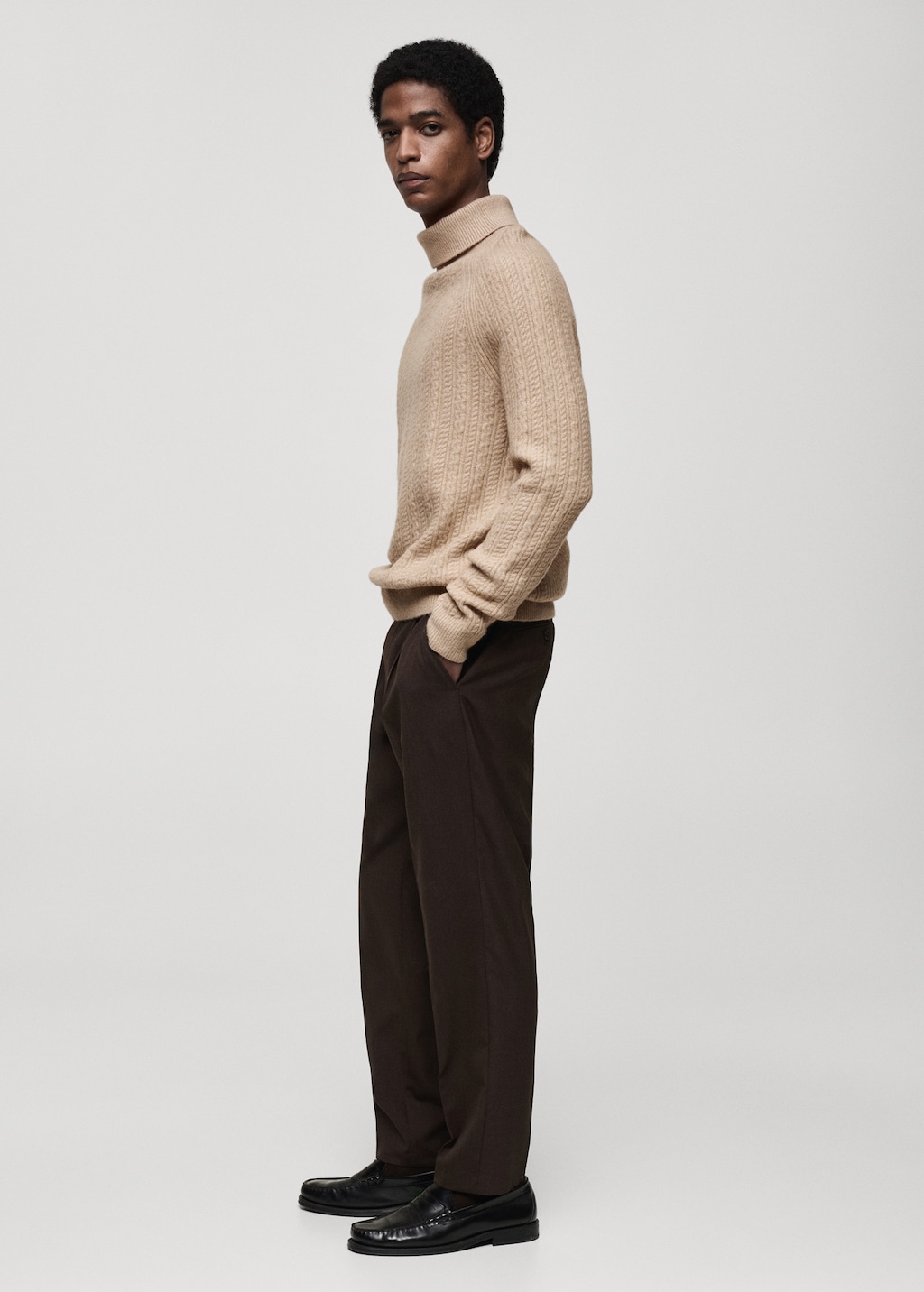 Braided knit turtleneck sweater - Men | MANGO OUTLET Estonia