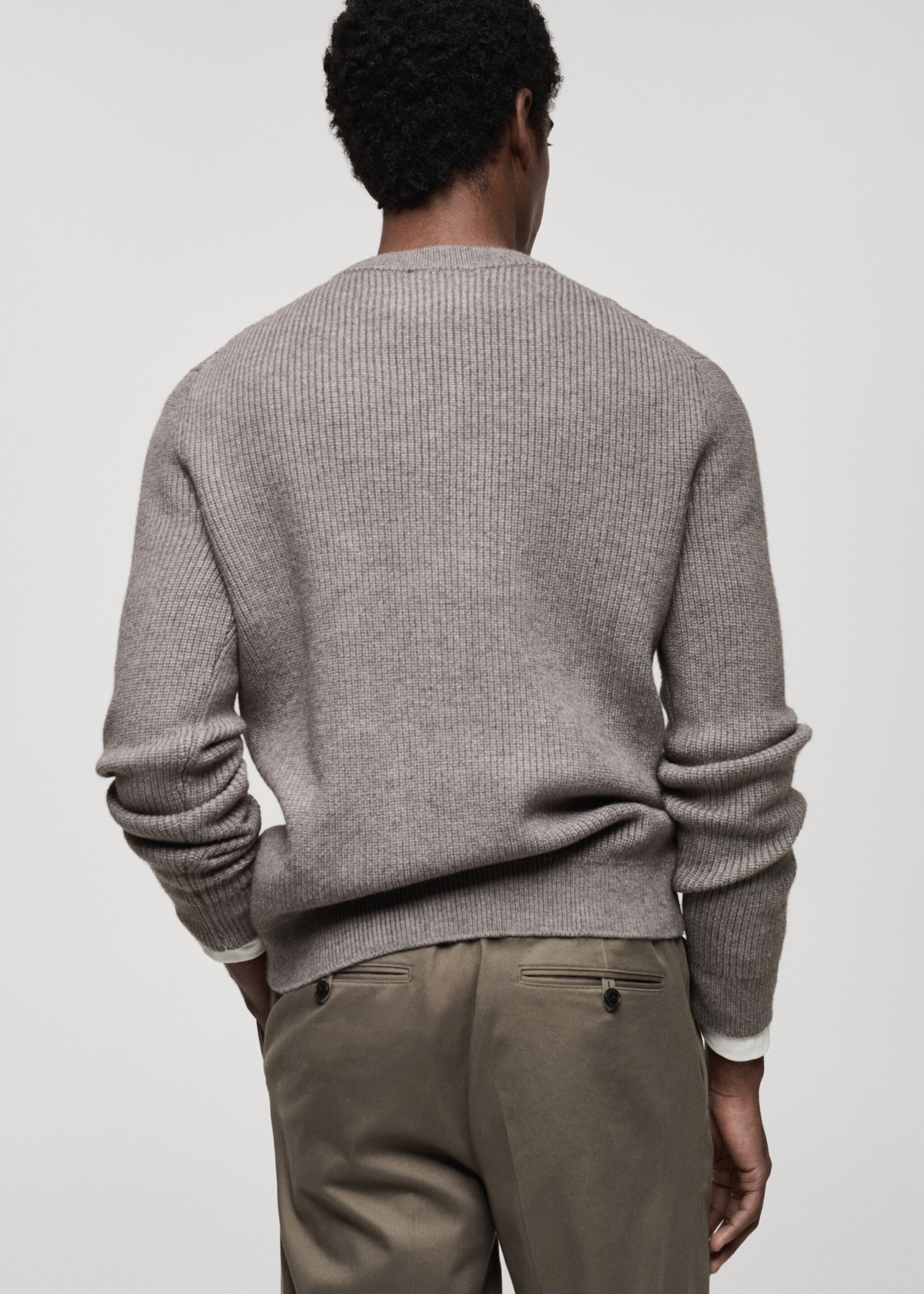 Combined knitted sweater - Reverse of the article, Grey. Ref: 87010607-00.