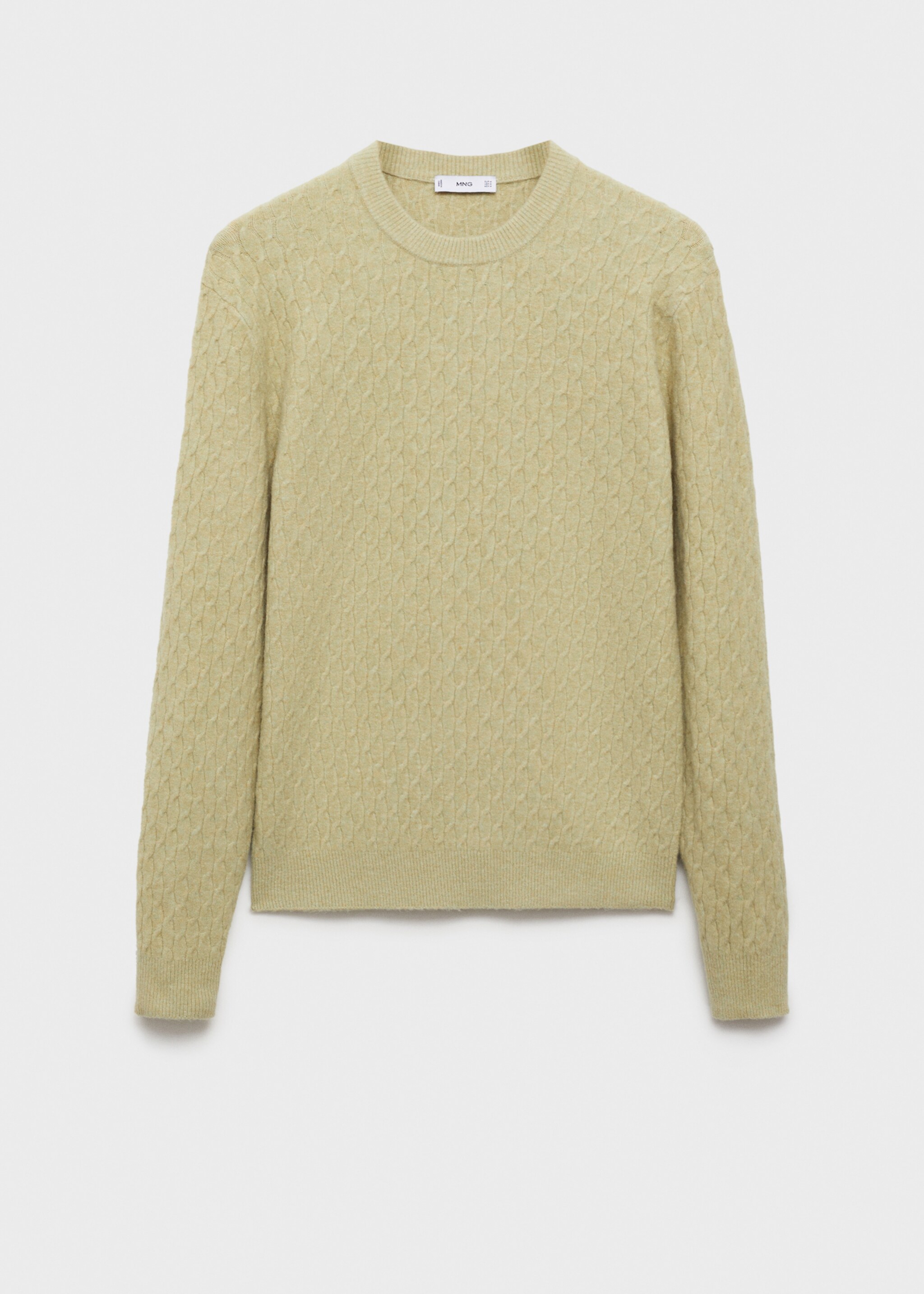 Braided knitted sweater - Article without model, Pastel Green. Ref: 87010608-00.