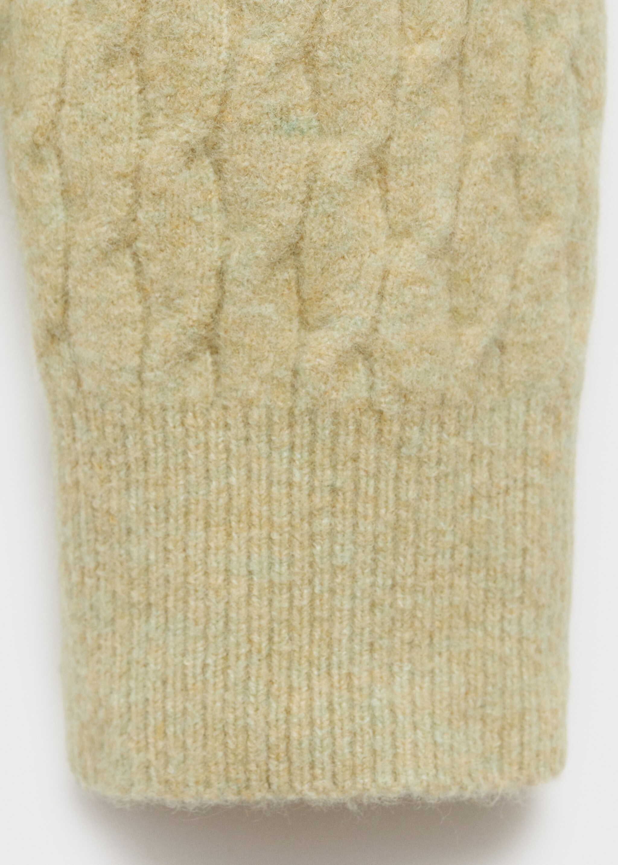 Braided knitted sweater - Details of the article 0, Pastel Green. Ref: 87010608-00.