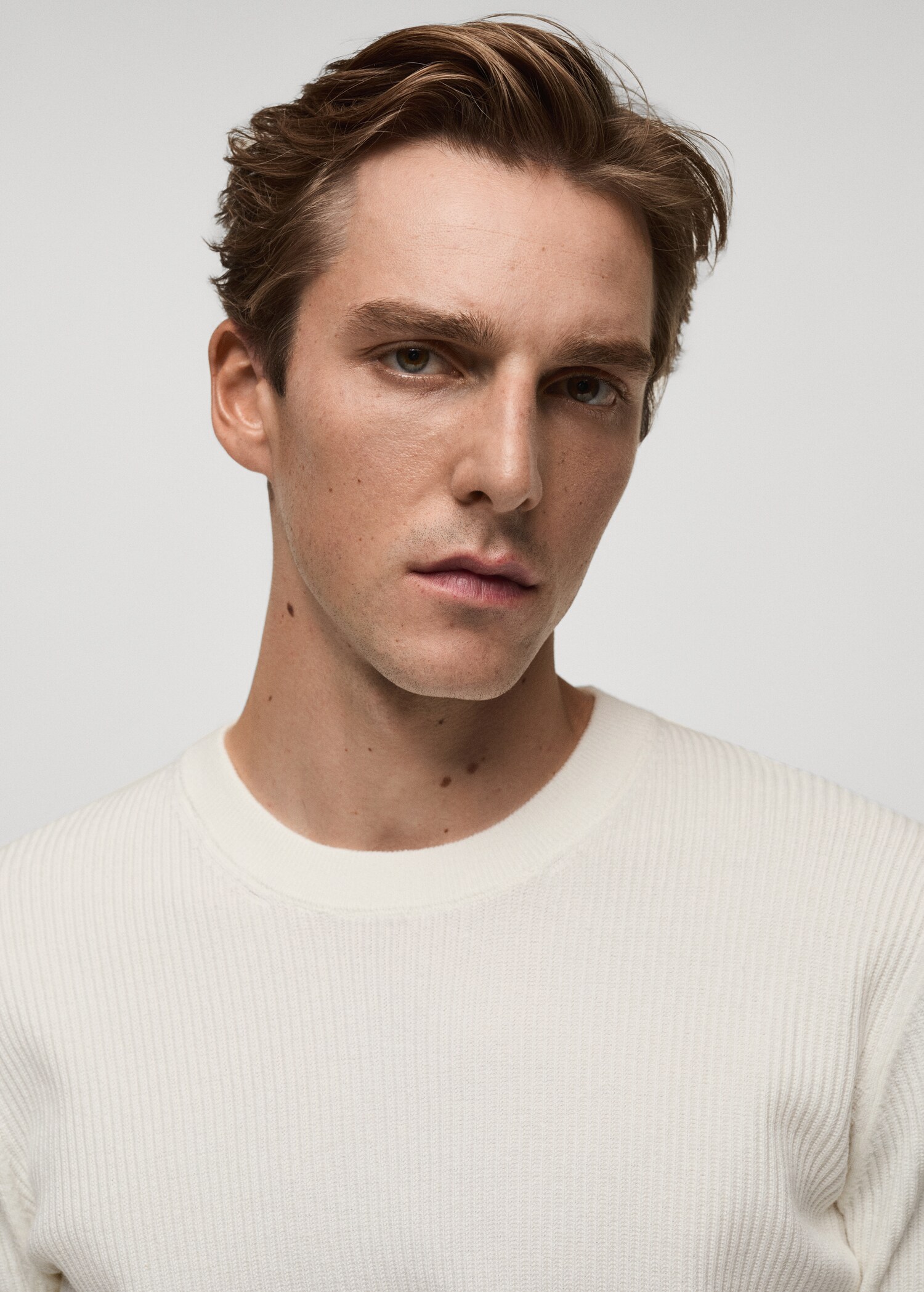 Feinstrickpullover aus Baumwolle mit Rippmuster - Detail des Artikels 1