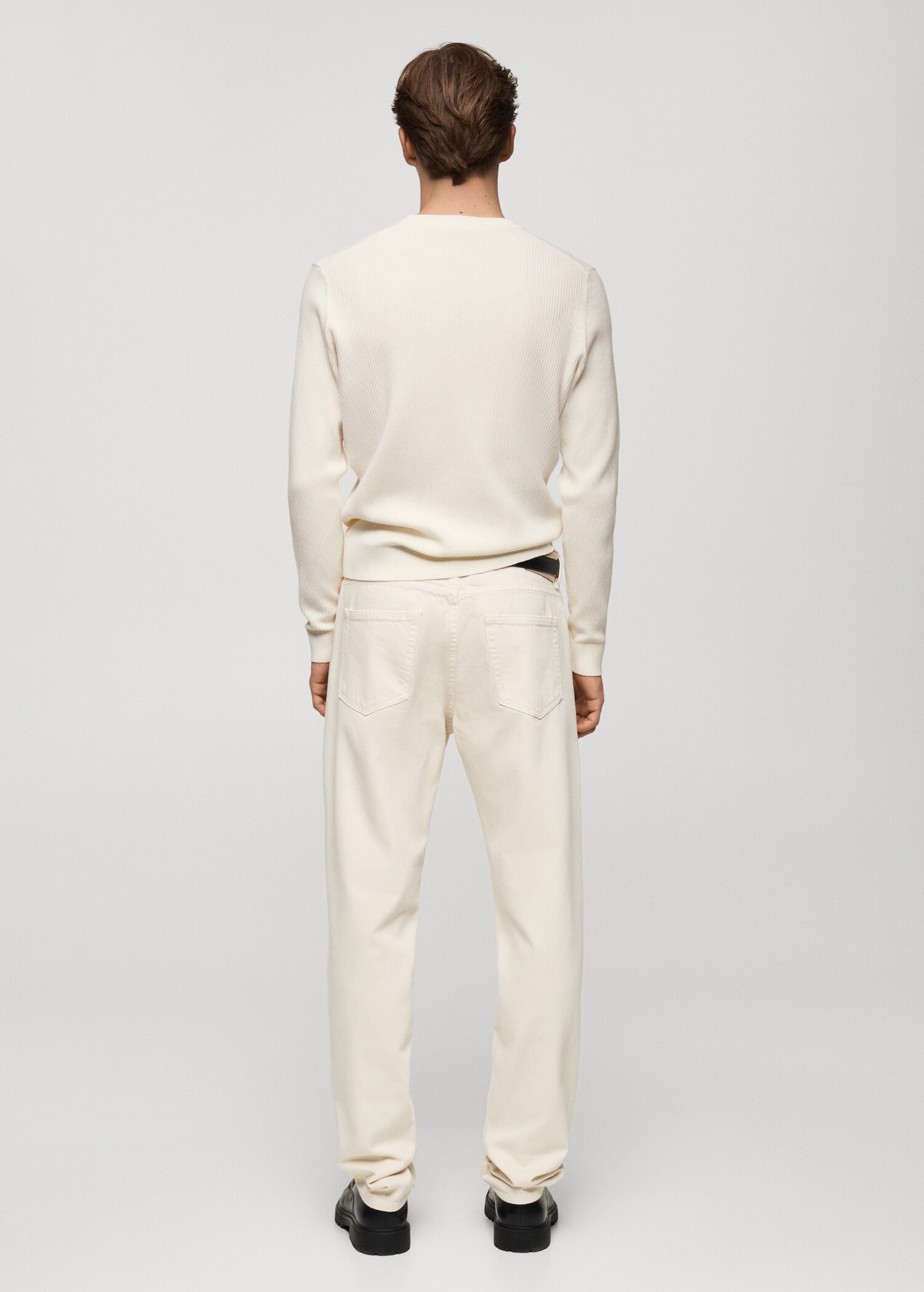 Feinstrickpullover aus Baumwolle mit Rippmuster - Rückseite des Artikels