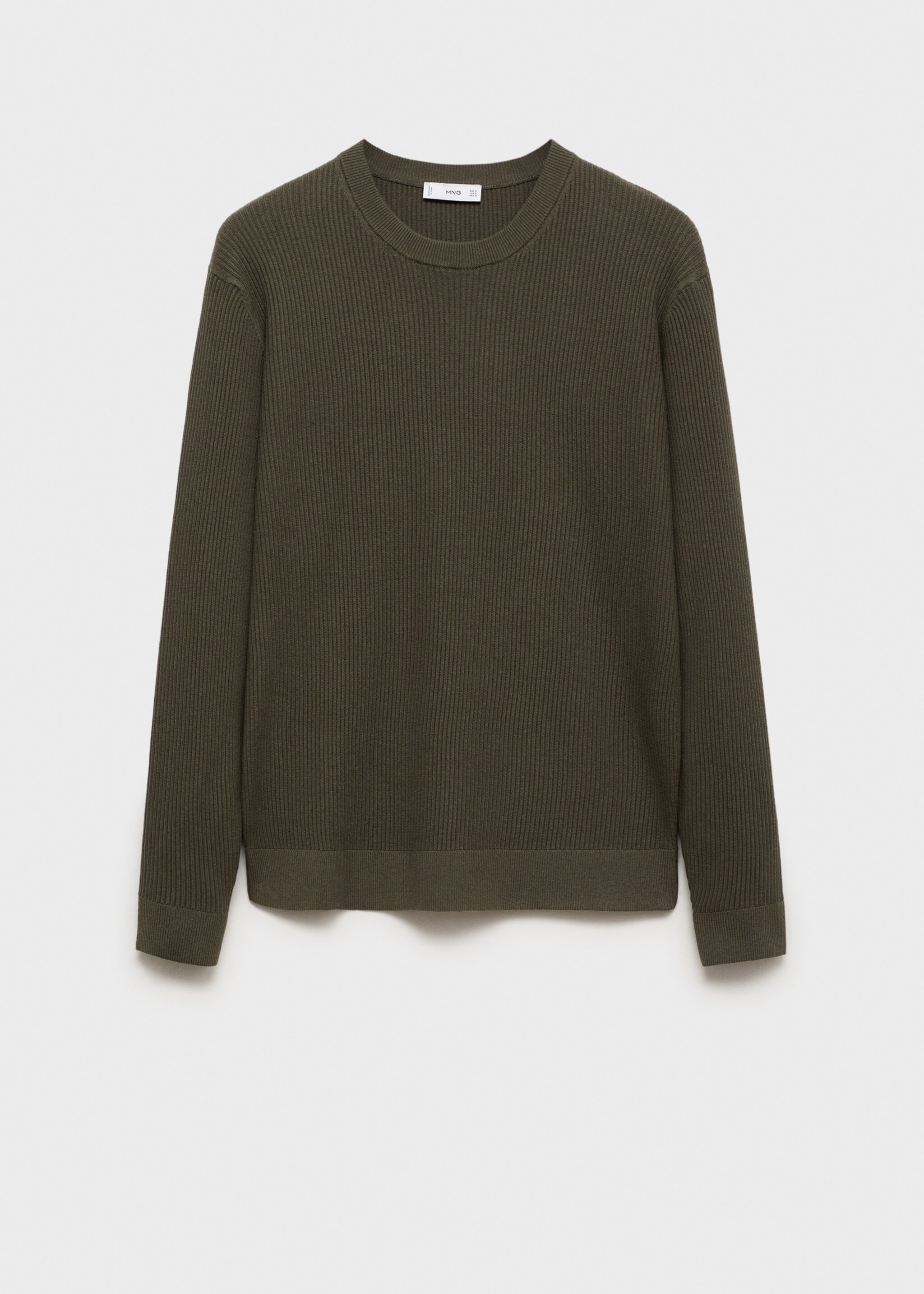 Feinstrickpullover aus Baumwolle mit Rippmuster - Artikel ohne Model, Khaki. Ref: 87010610-00.