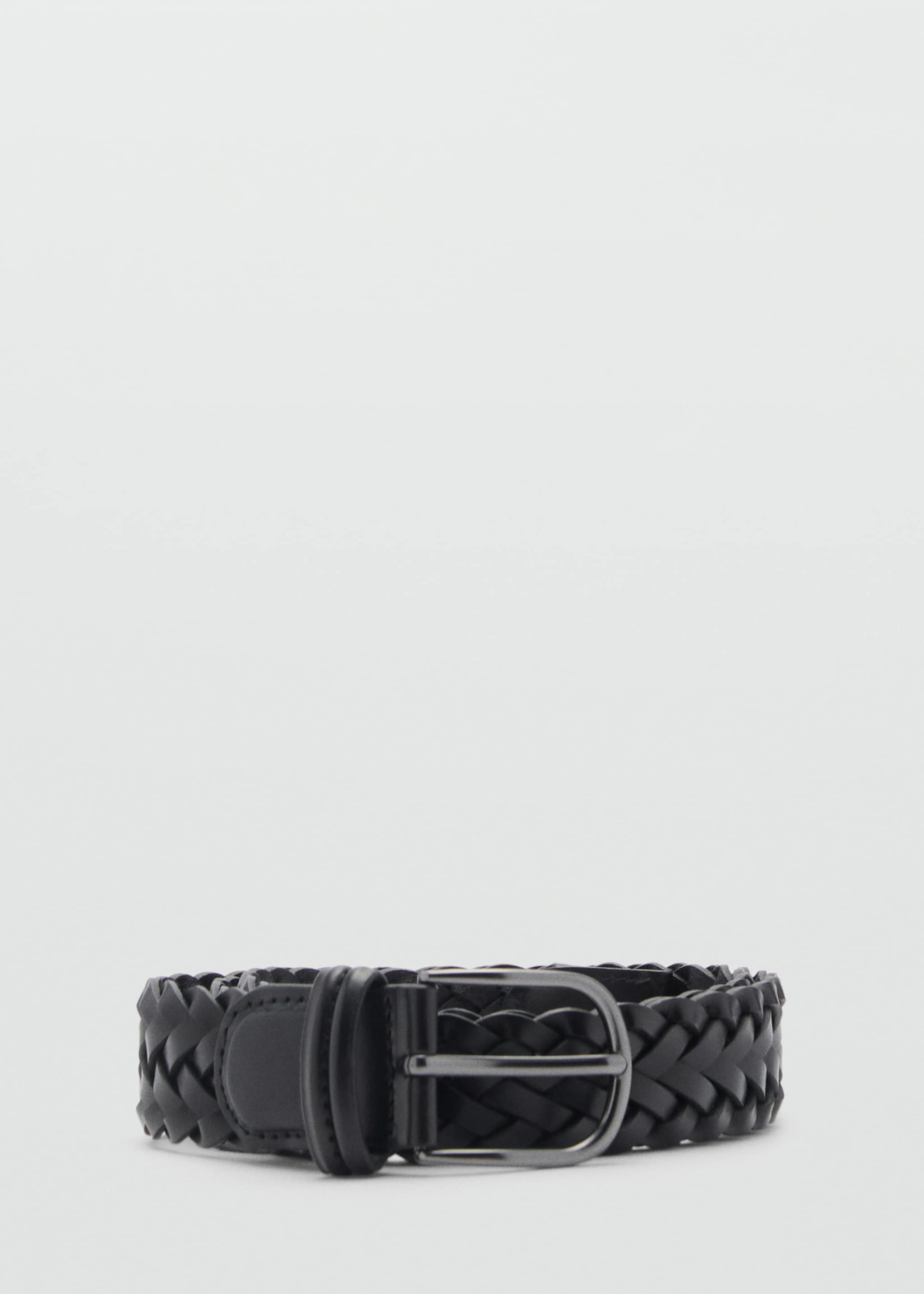 Braided leather belt - Article without model, Brown. Ref: 87010611-00.