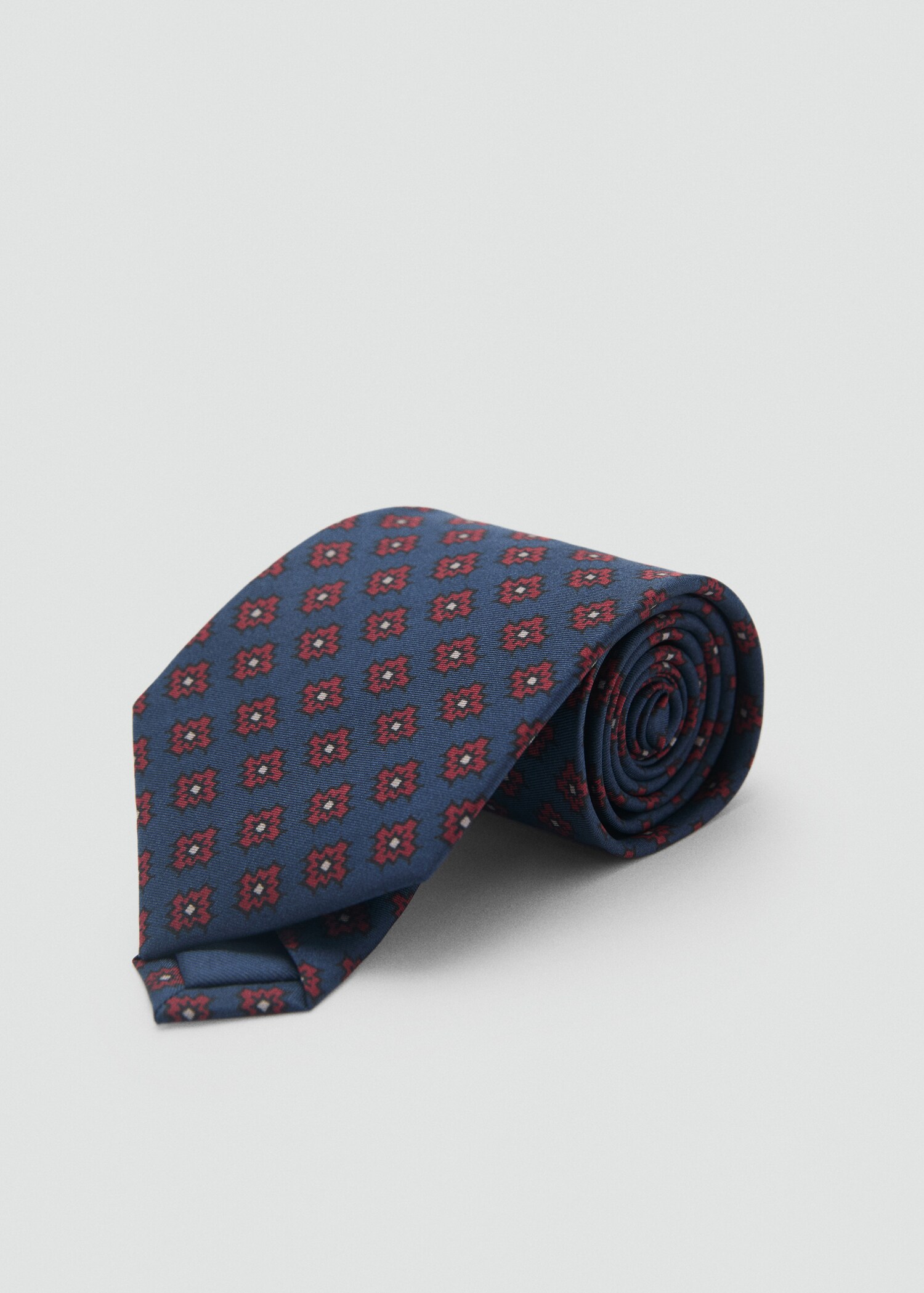 Geometric patterned silk tie - Medium plane