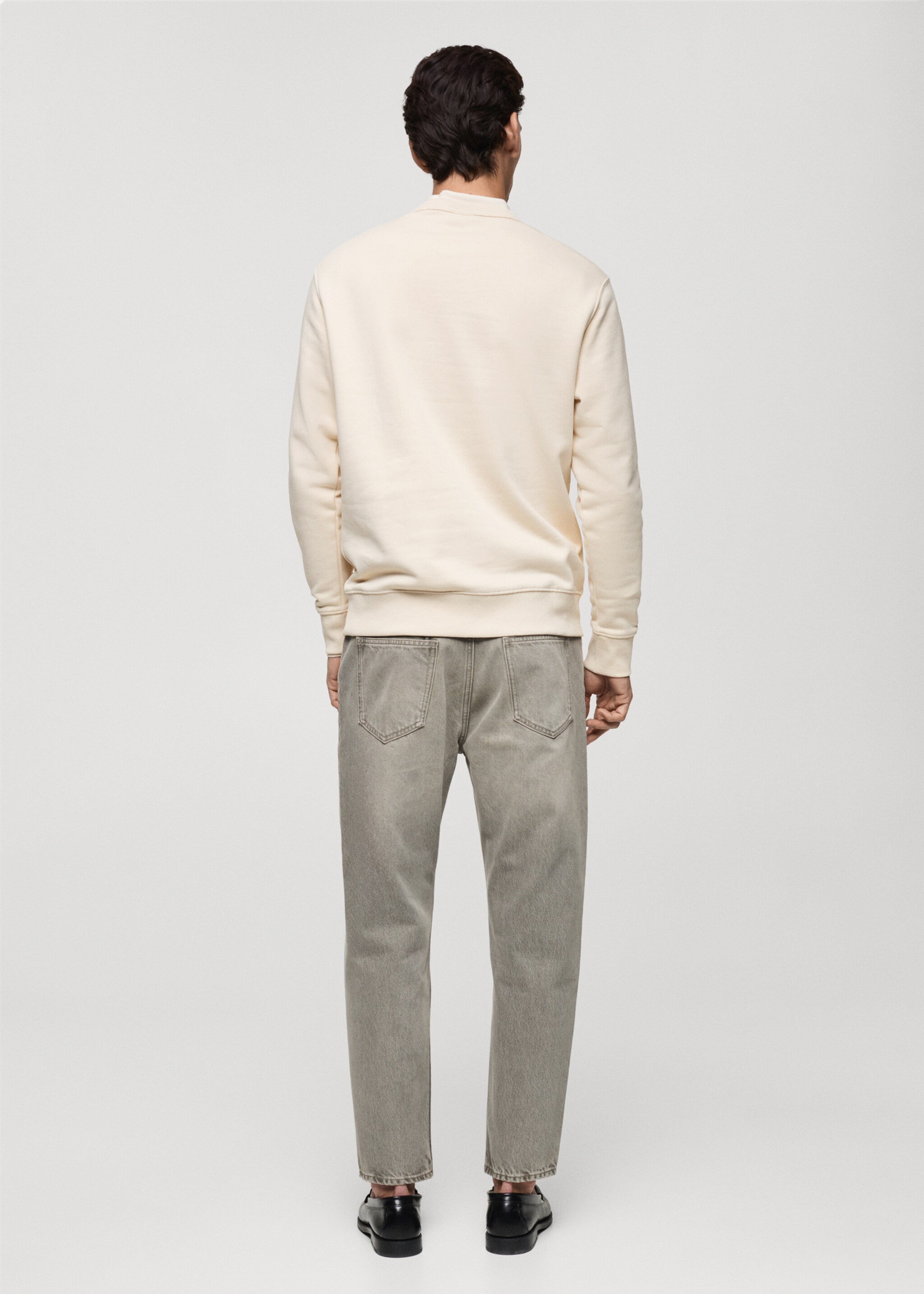 Dessuadora cotó regular fit - Revers de l'article, Cru. Ref: 87010620-00.