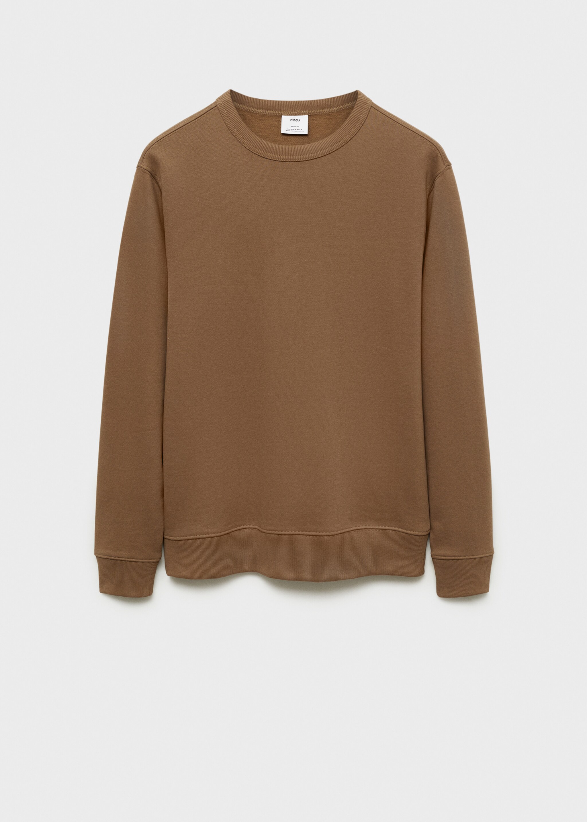Regular-fit cotton sweatshirt - Article without model, Medium Brown. Ref: 87010620-00.
