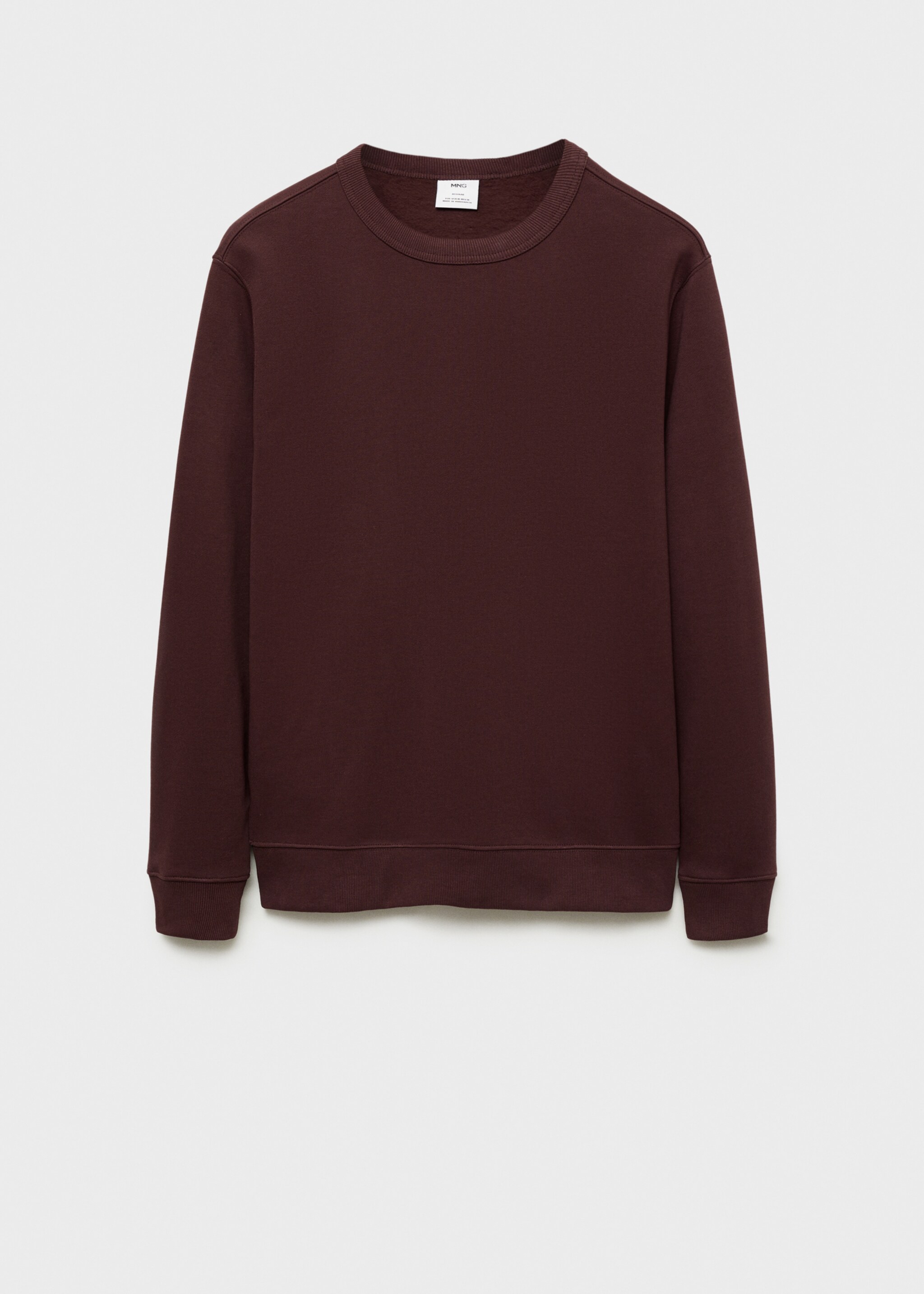 Regular-fit cotton sweatshirt - Article without model, Burgundy. Ref: 87010620-00.